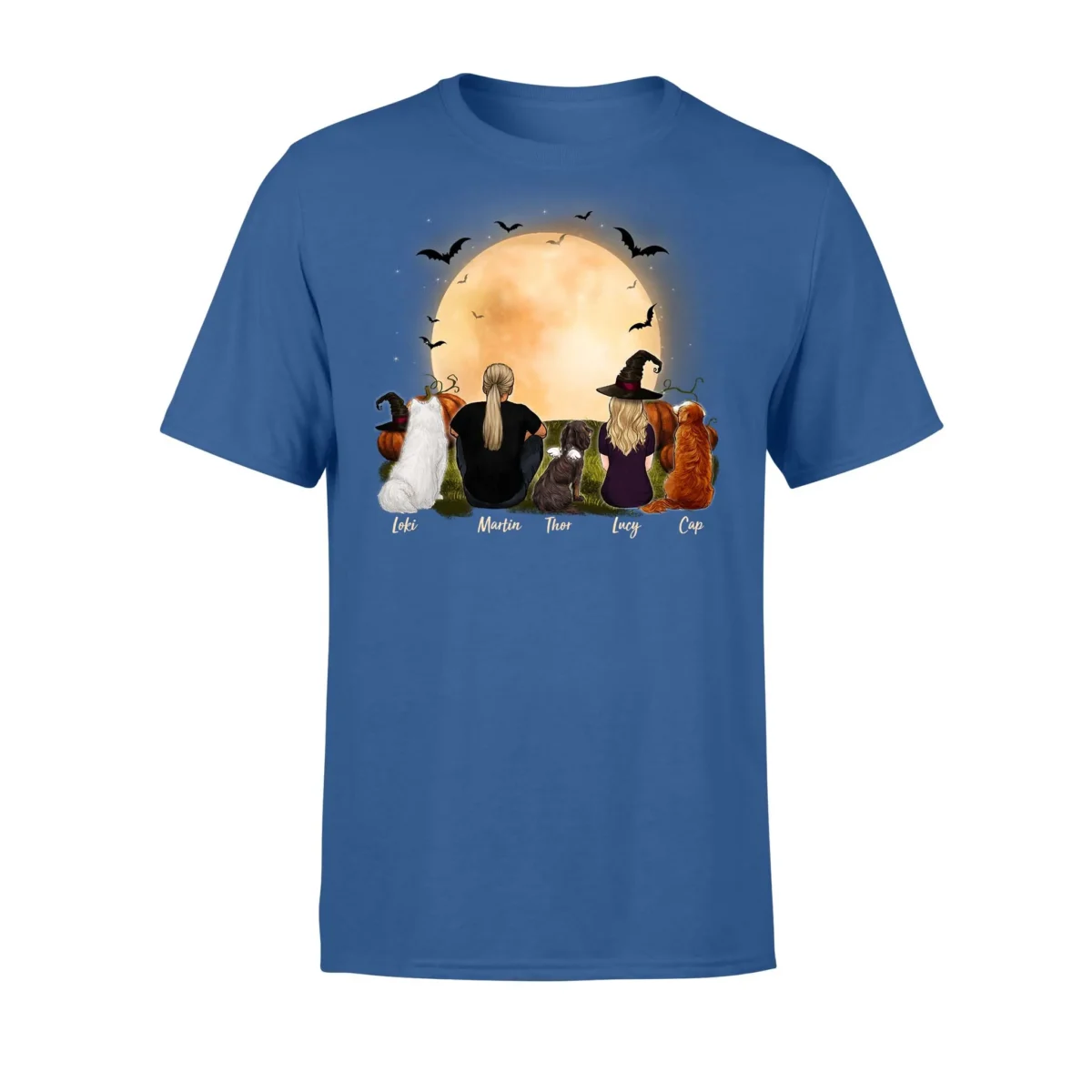 front side personalized custom dog couple t shirt tee halloween 2398 aiv6y