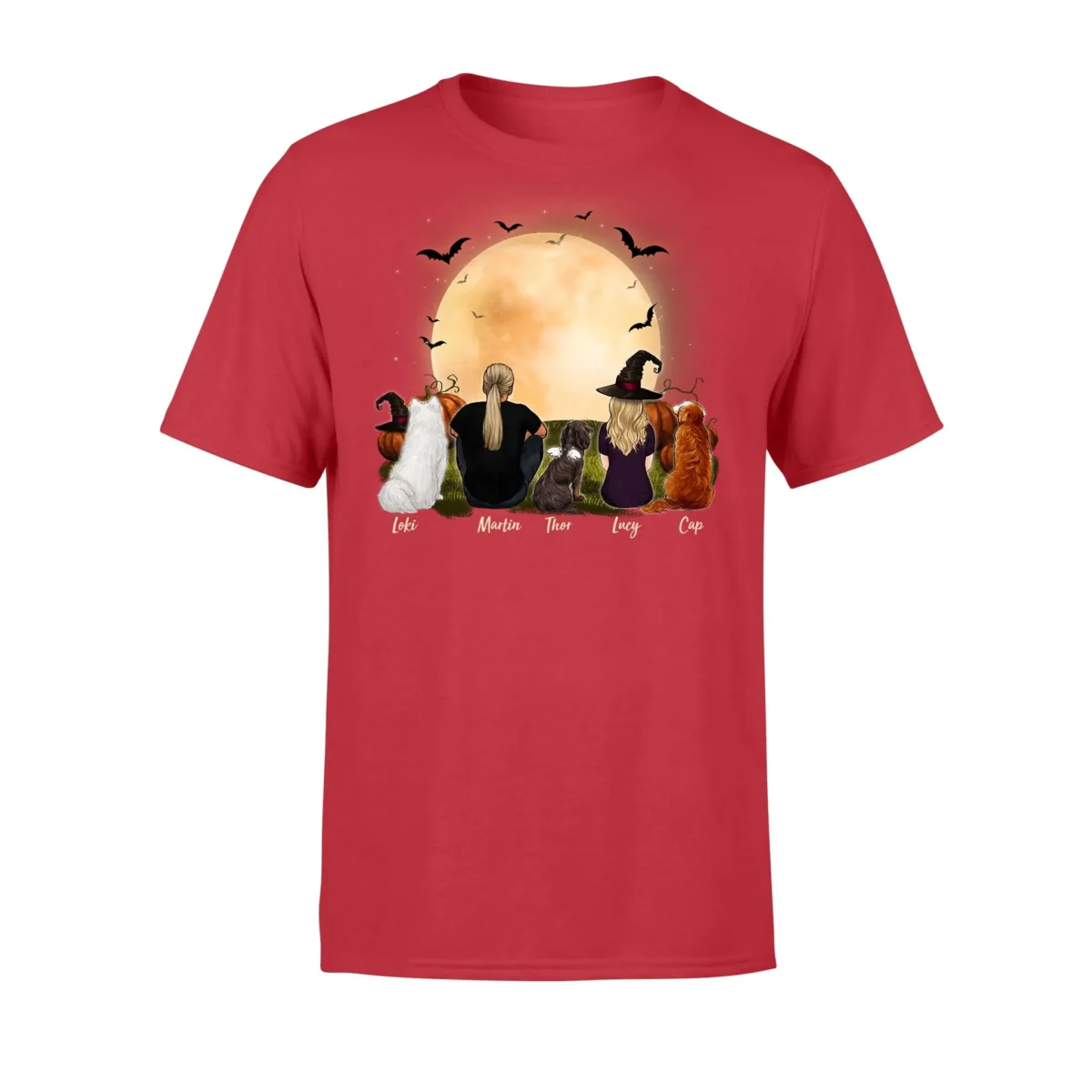 front side personalized custom dog couple t shirt tee halloween 2398 svzov