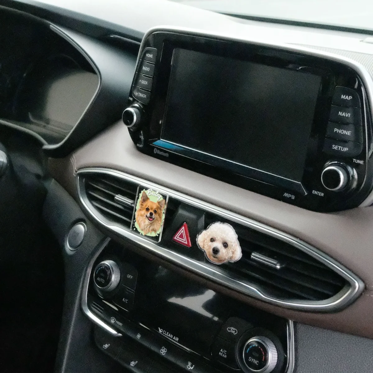 boho car vent clip custom photo for dog lovers jcs9d