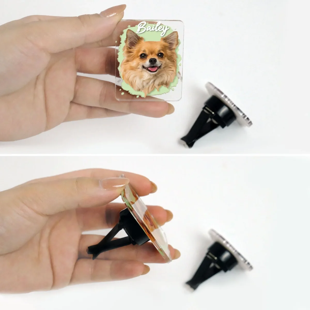 boho car vent clip custom photo for dog lovers mzc3l