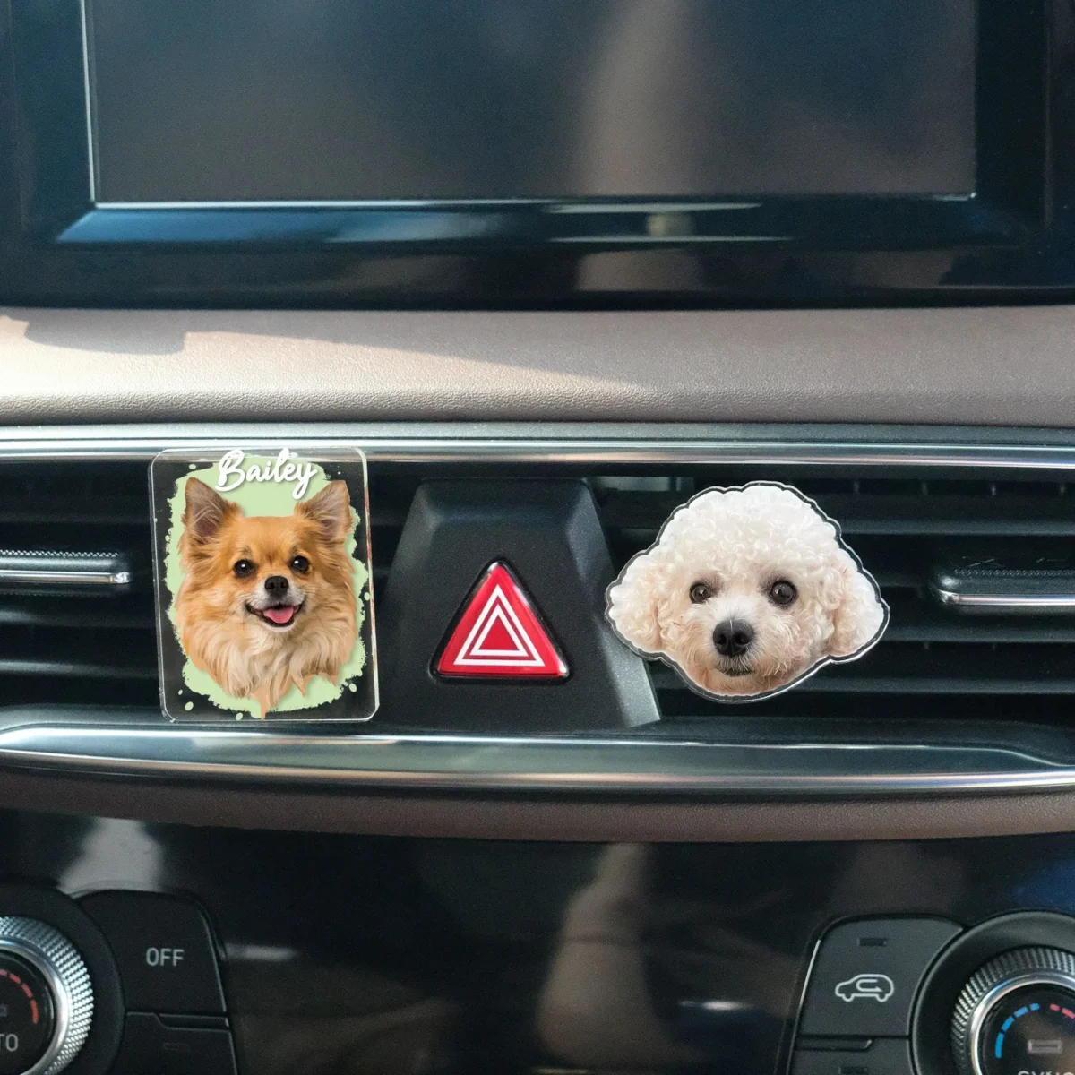 boho car vent clip custom photo for dog lovers thzhl