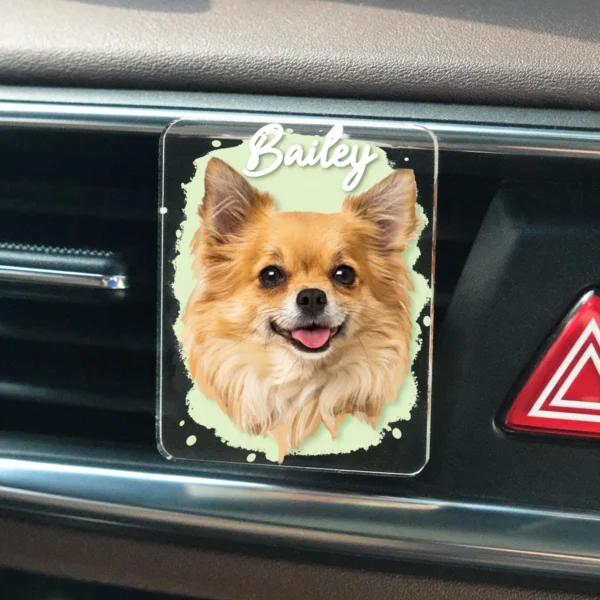 Boho Car Vent Clip - Custom Photo For Dog Lovers