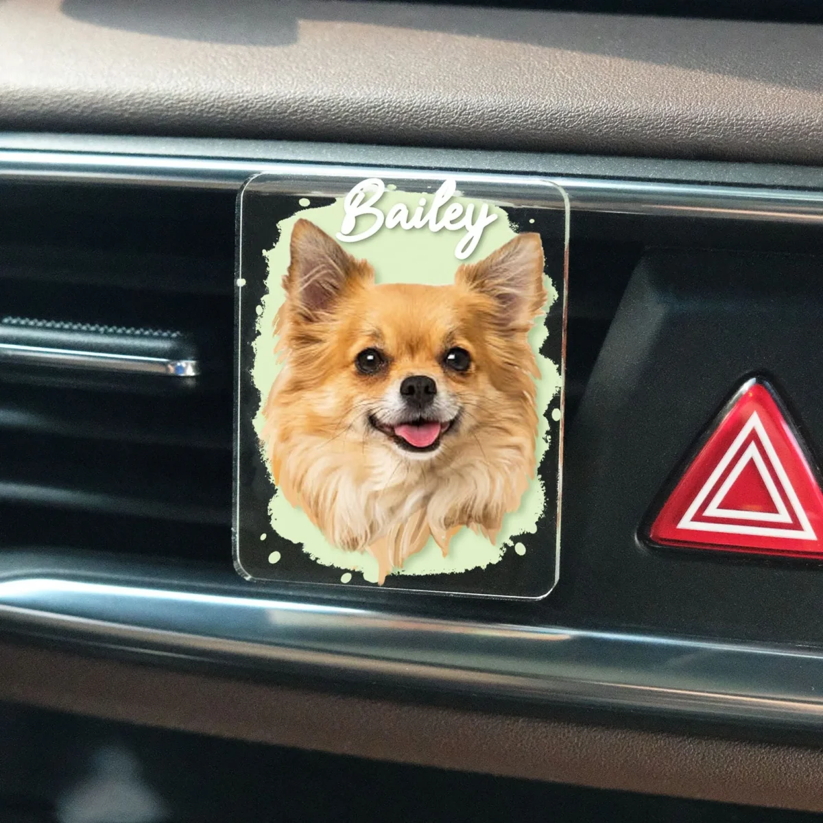 boho car vent clip custom photo for dog lovers
