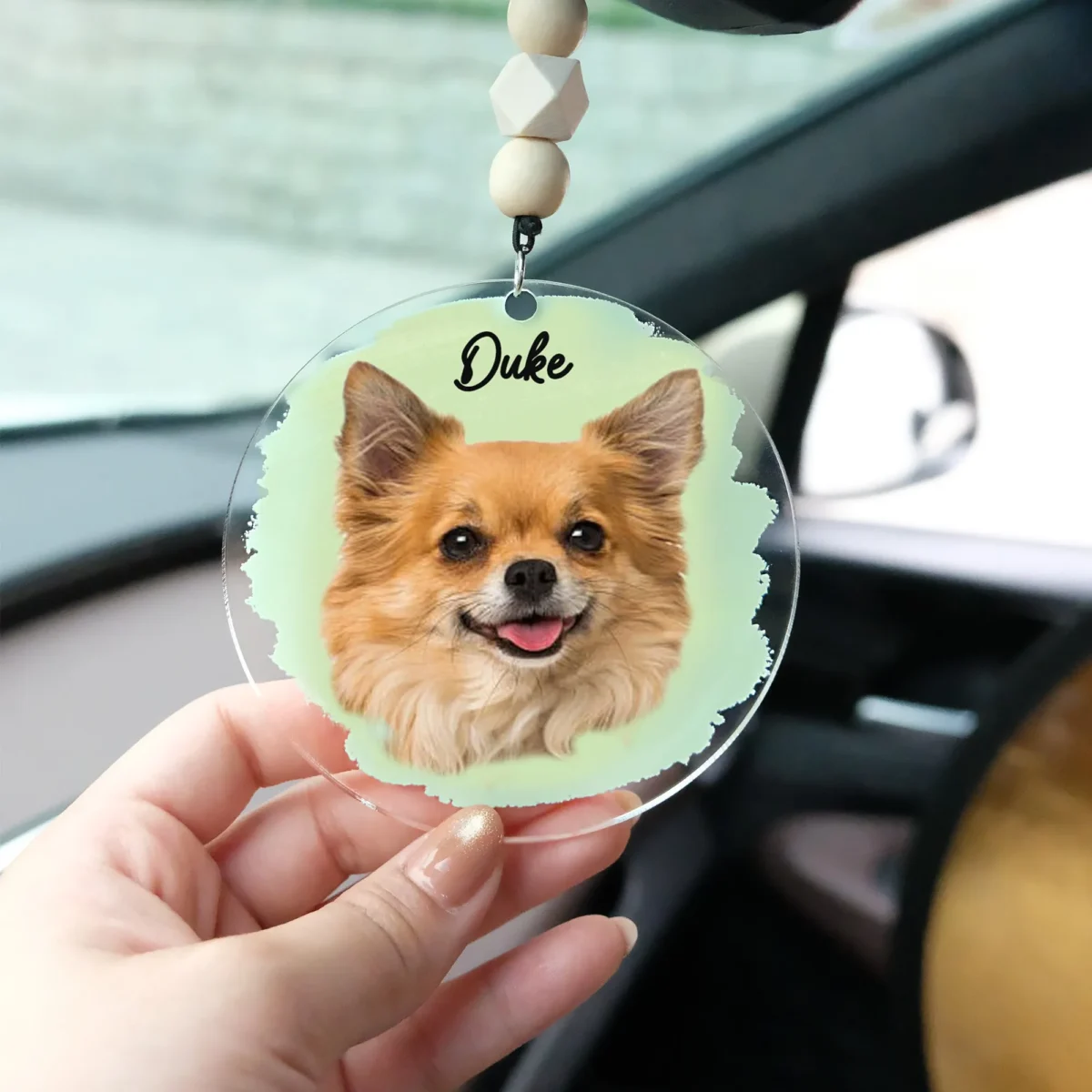 boho style custom car ornament for dog lovers mo419