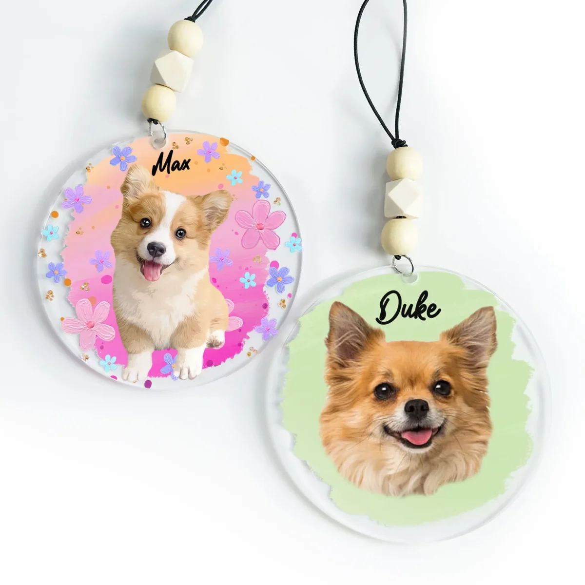 boho style custom car ornament for dog lovers votkn