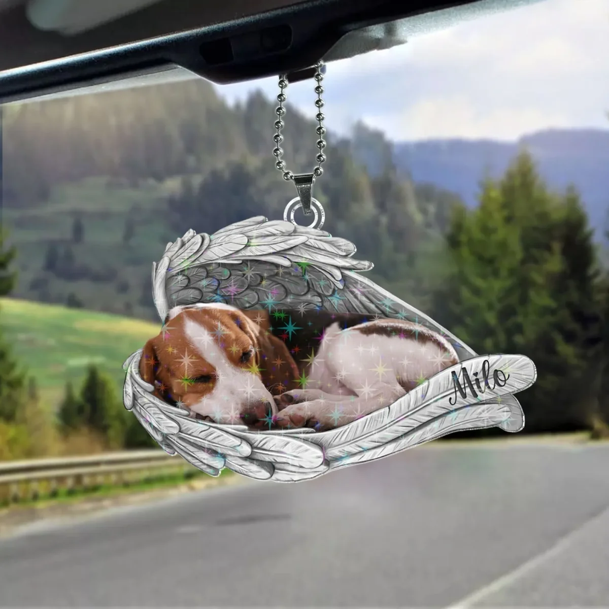 custom angel wings pet memorial car ornament qkf5l