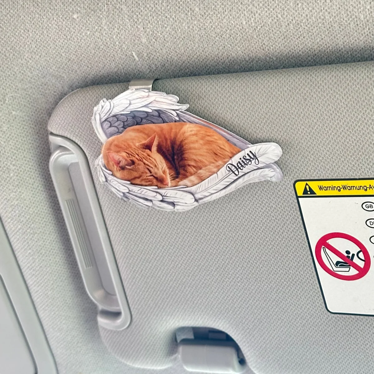 custom angel wings pet memorial car visor clip jrh8a