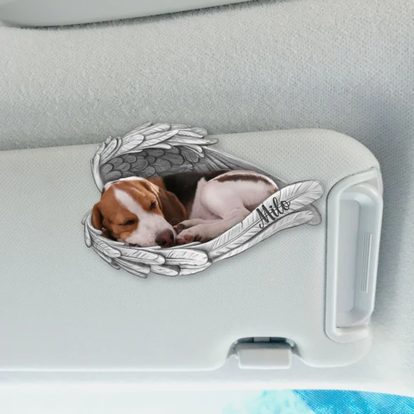 Custom Angel Wings Pet Memorial Car Visor Clip