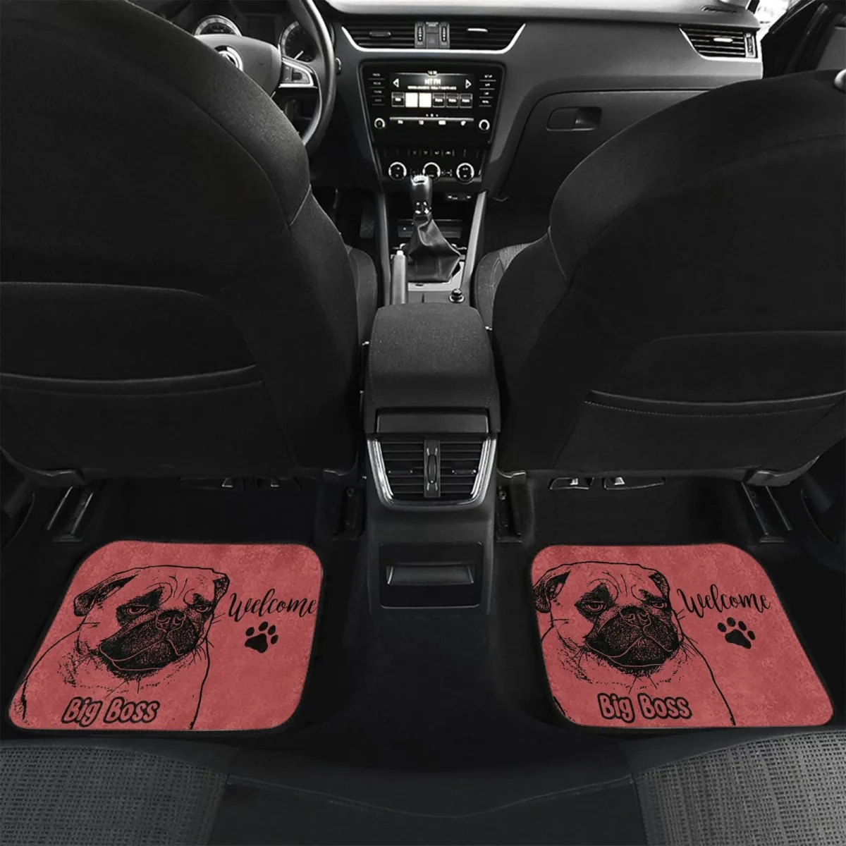 custom black white dog photo anti slip car floor mat 1ttng