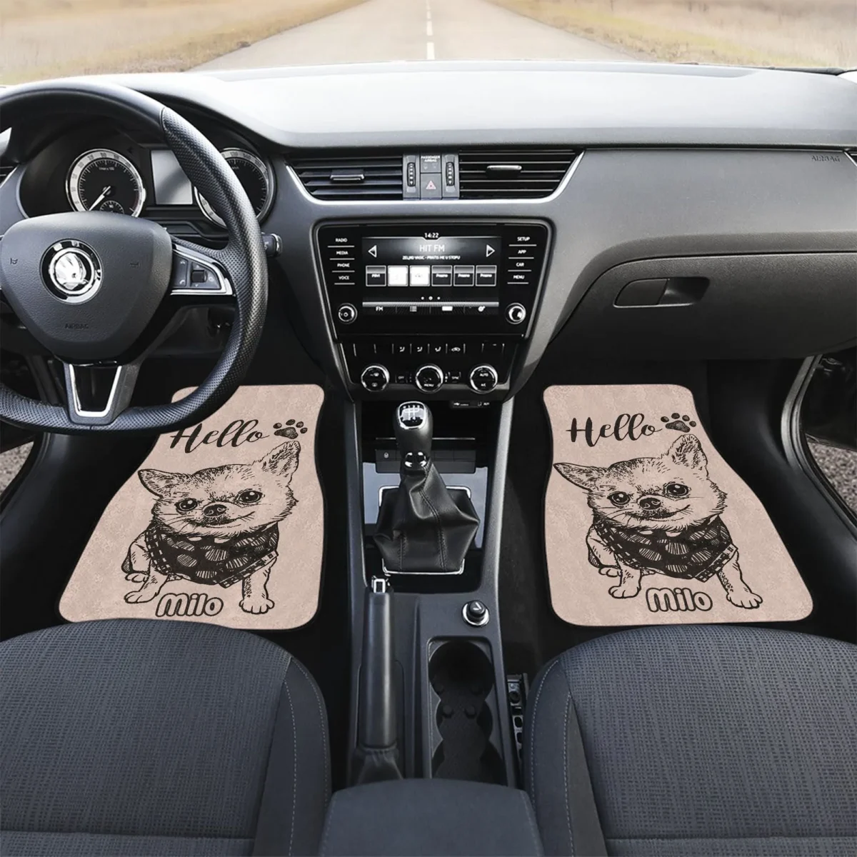 custom black white dog photo anti slip car floor mat tla27