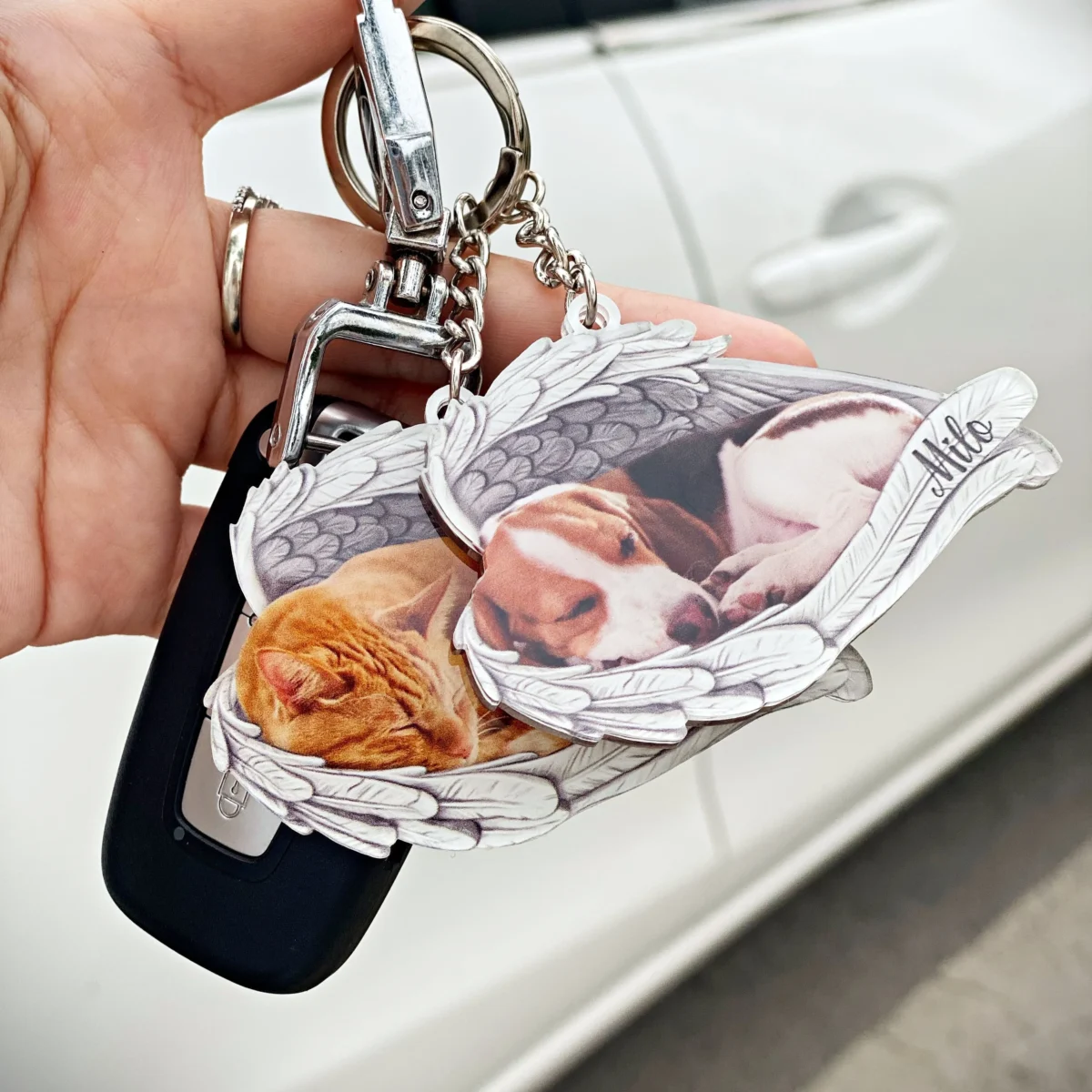custom dog cat photo angel wings pet memorial keychain 4rqdn scaled
