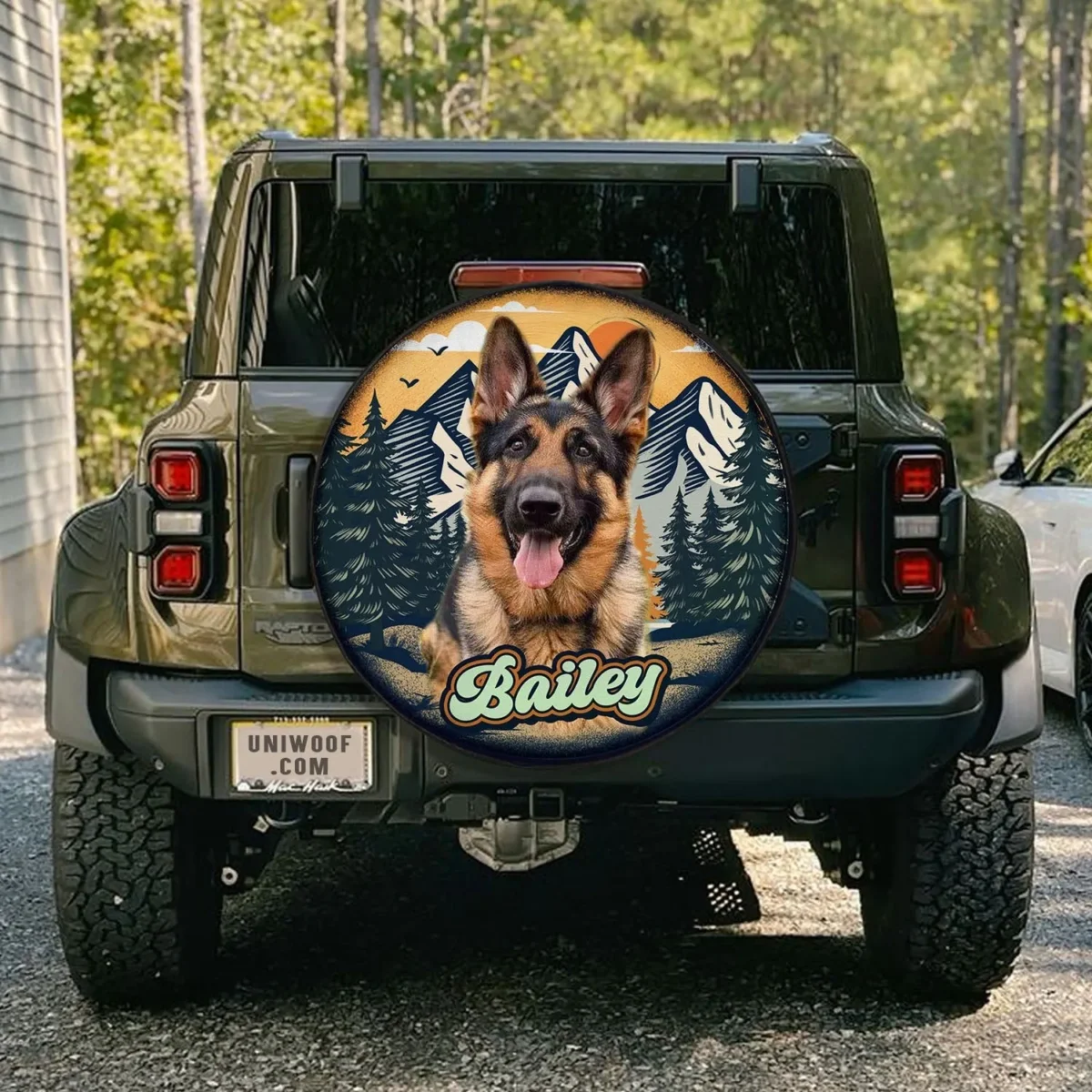 custom dog photo camping hiking spare tire cover retro style 6f7to