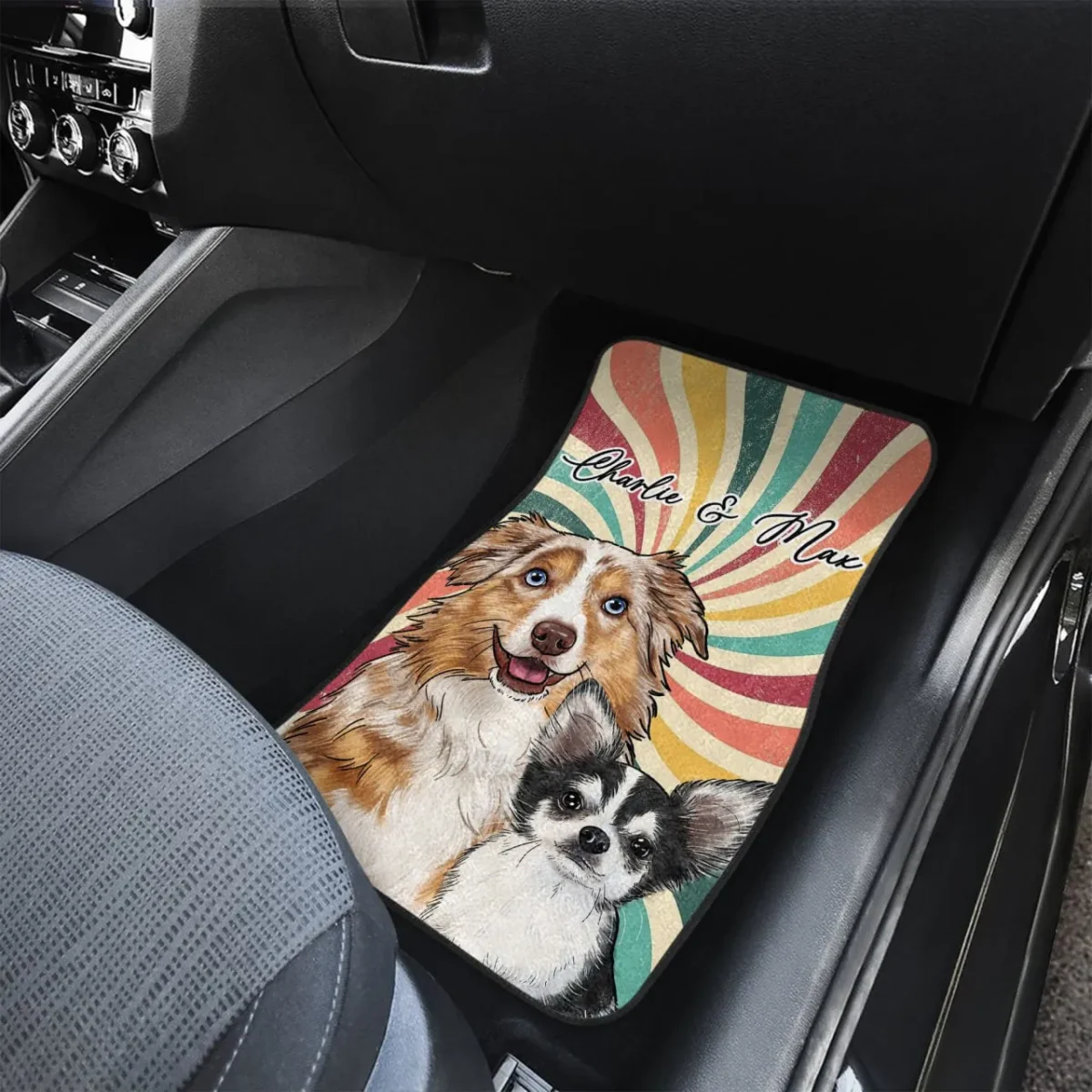 custom dog photo face car floor mat 44klr