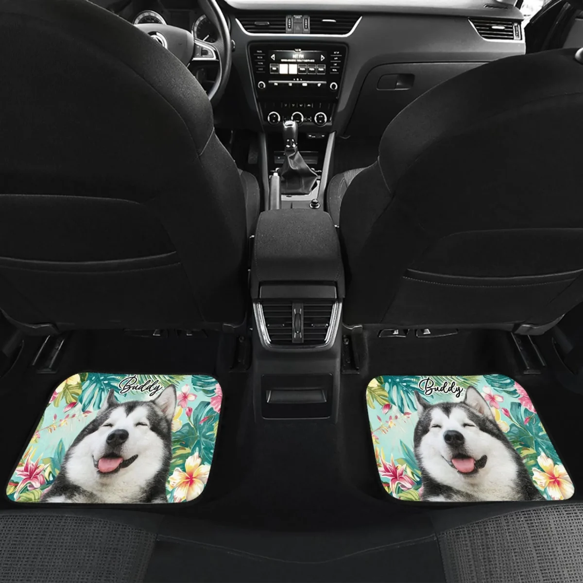 custom dog photo face car floor mat glhuv