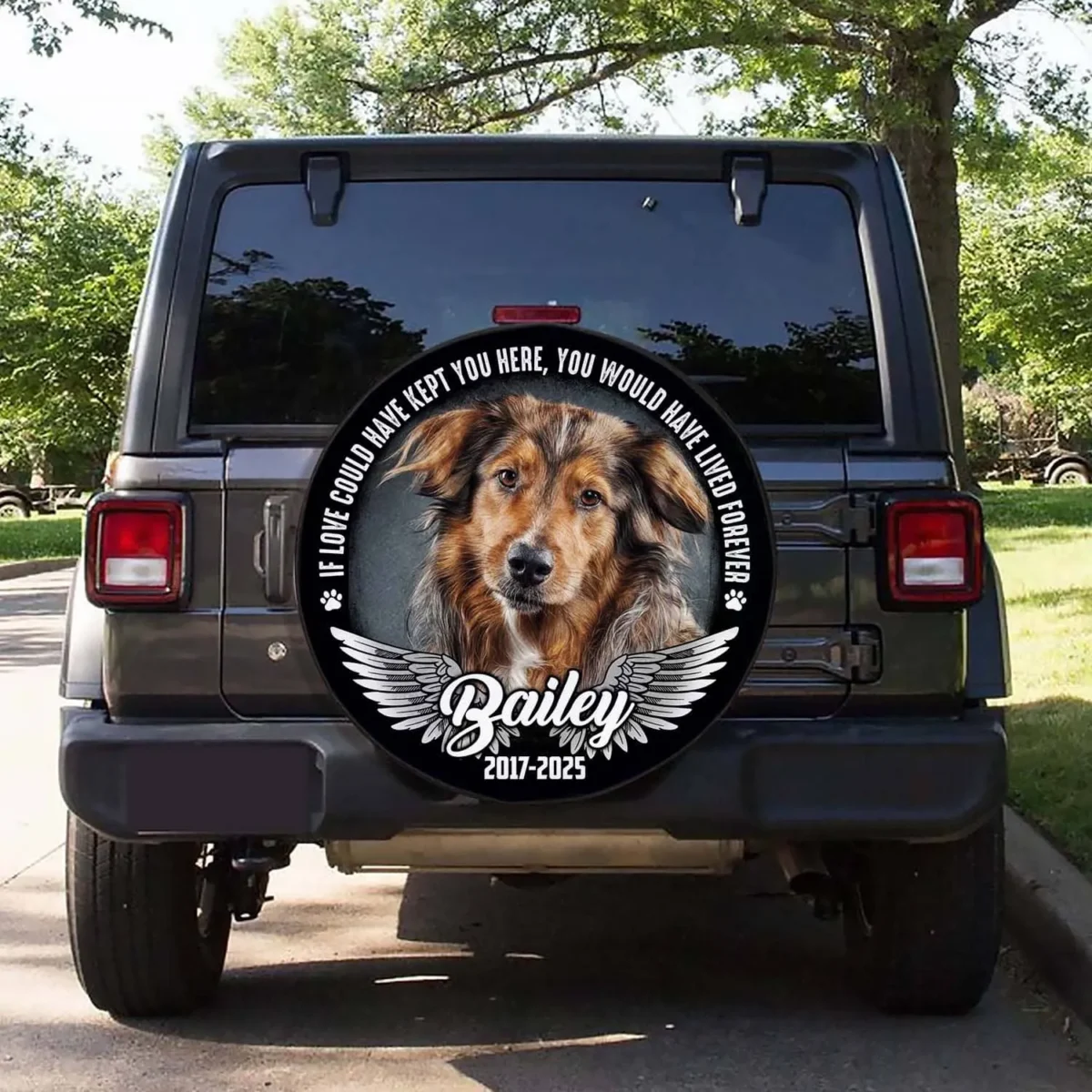 custom dog photo memorial spare tire cover j3hbe