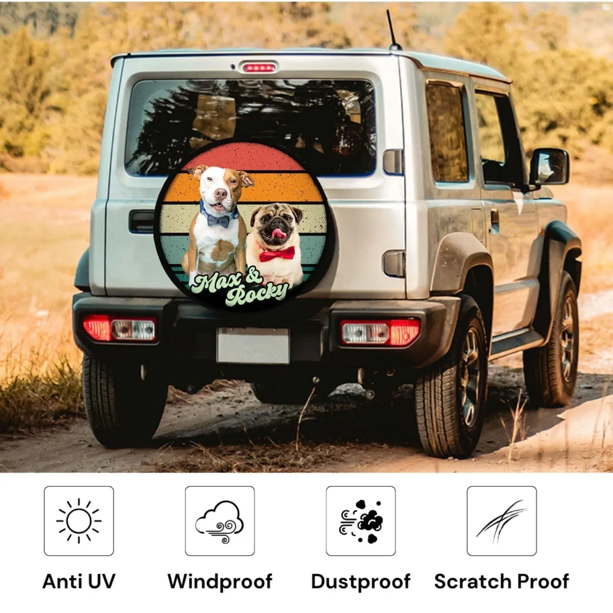 custom dog photo retro style spare tire cover msrw1
