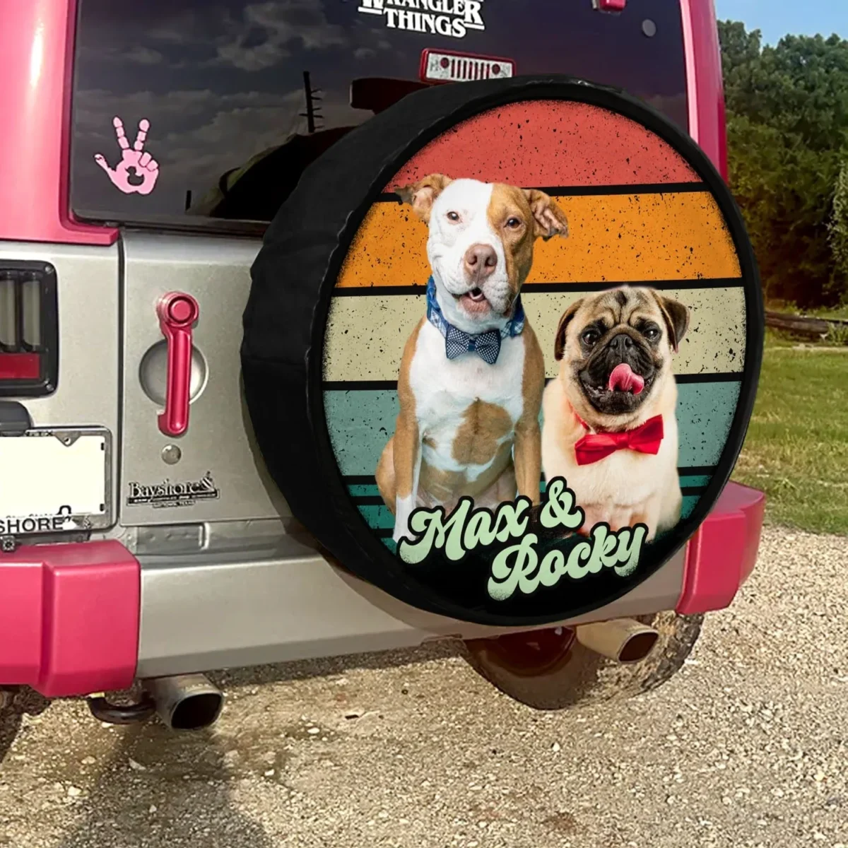 custom dog photo retro style spare tire cover wt2ed