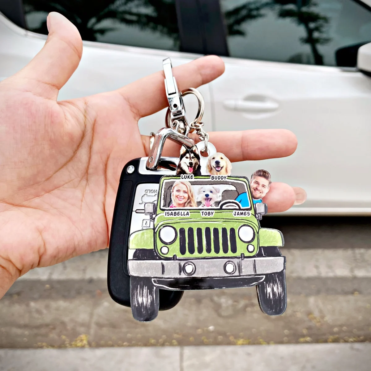 custom funny pet family kids photo jeep acrylic keychain asa3i scaled