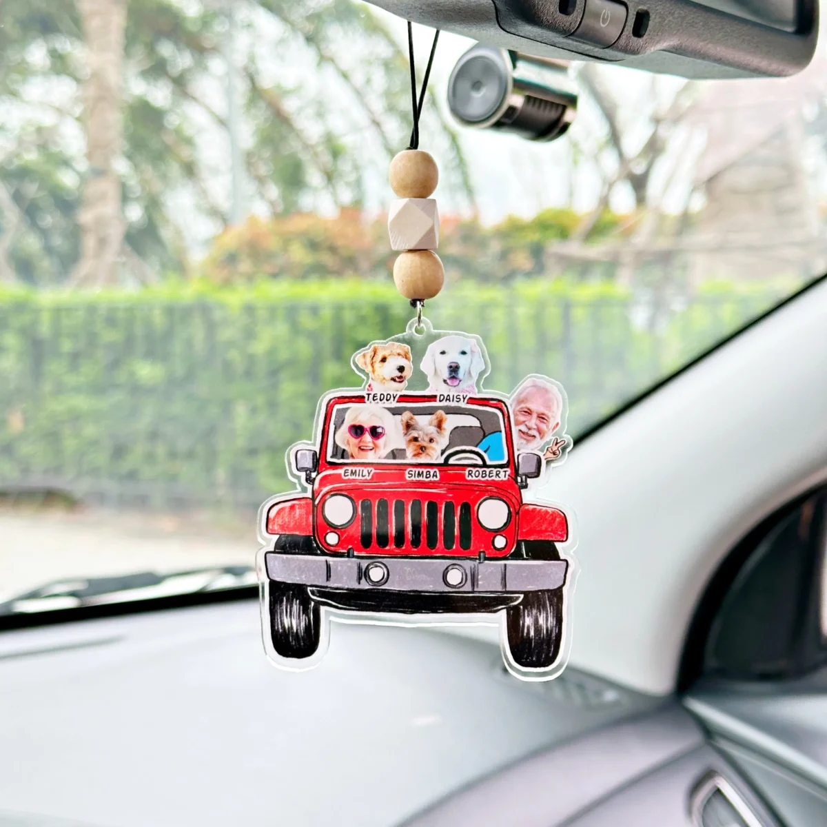 custom funny pet family kids photo jeep car ornament 9pqgv scaled