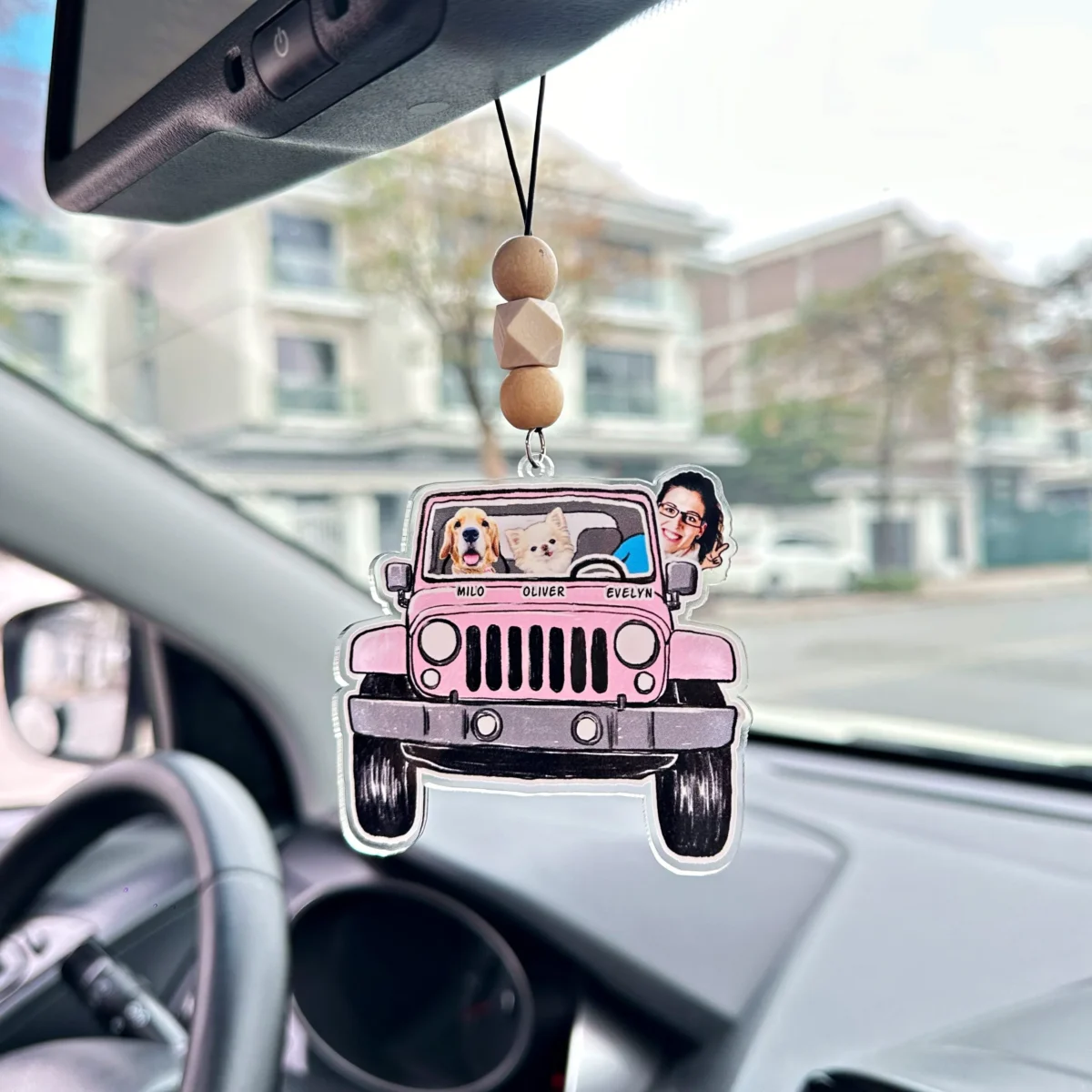 custom funny pet family kids photo jeep car ornament d1xnt scaled