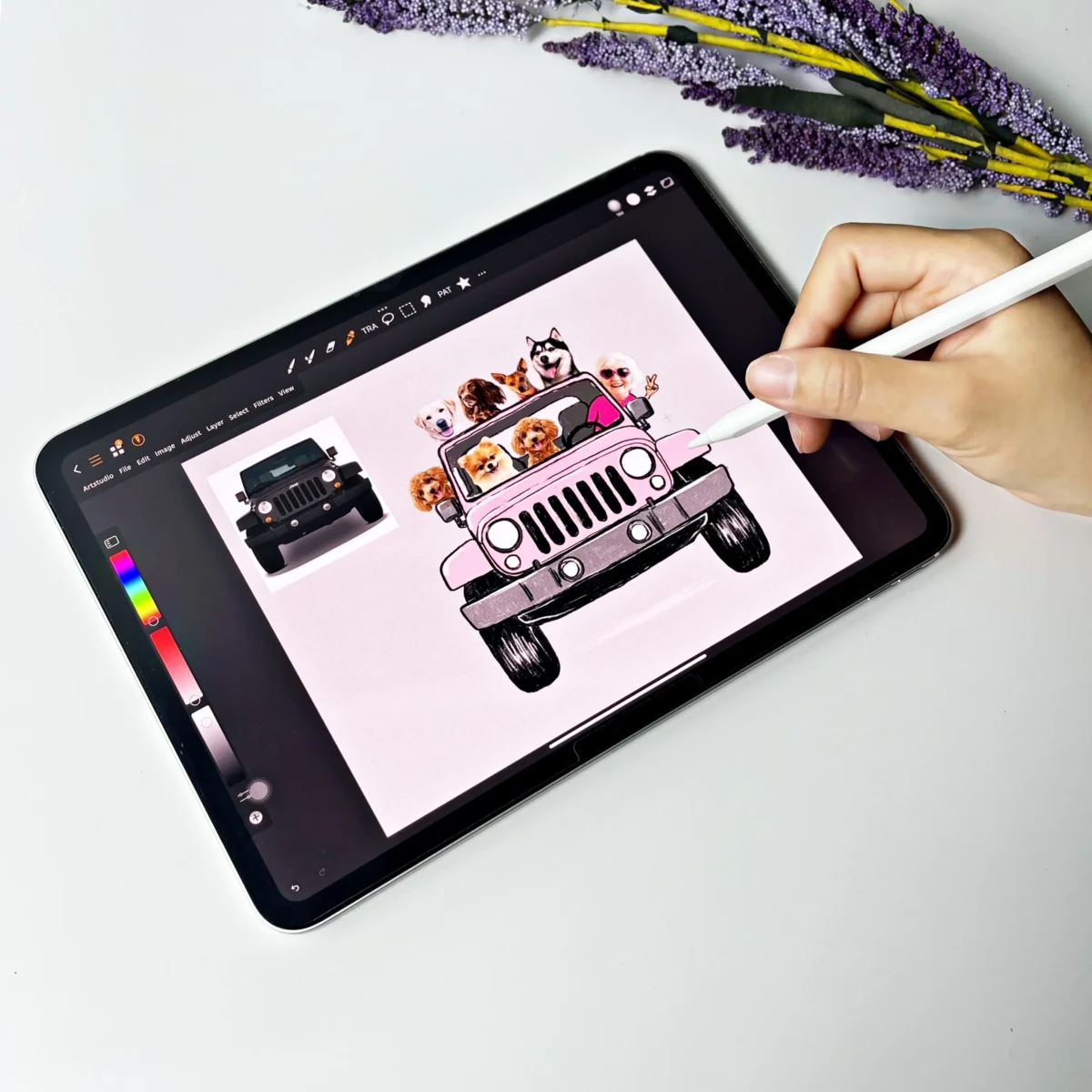 custom funny pet family kids photo jeep car ornament xj0vu scaled