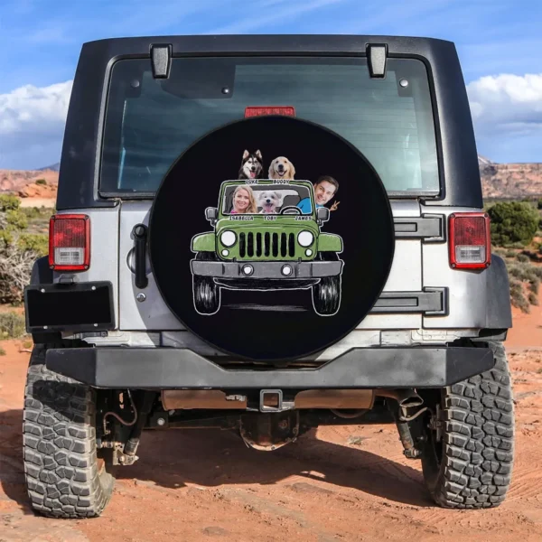 Custom Funny Pet Family Photo Jeep Spare Tire Cover - Gift For Pet Lovers, Pet Owners