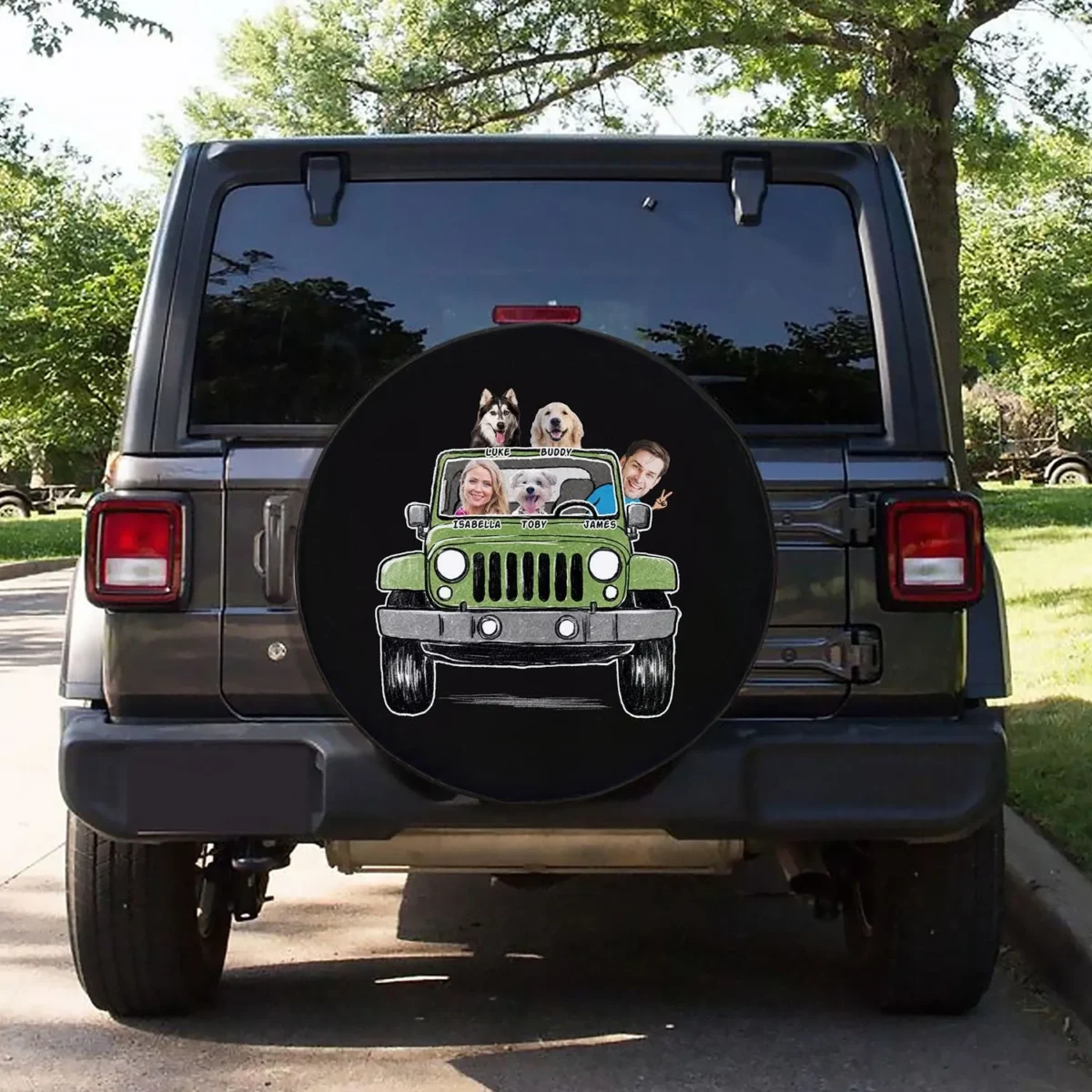 custom funny pet family photo jeep spare tire cover gift for pet lovers pet owners sg0st
