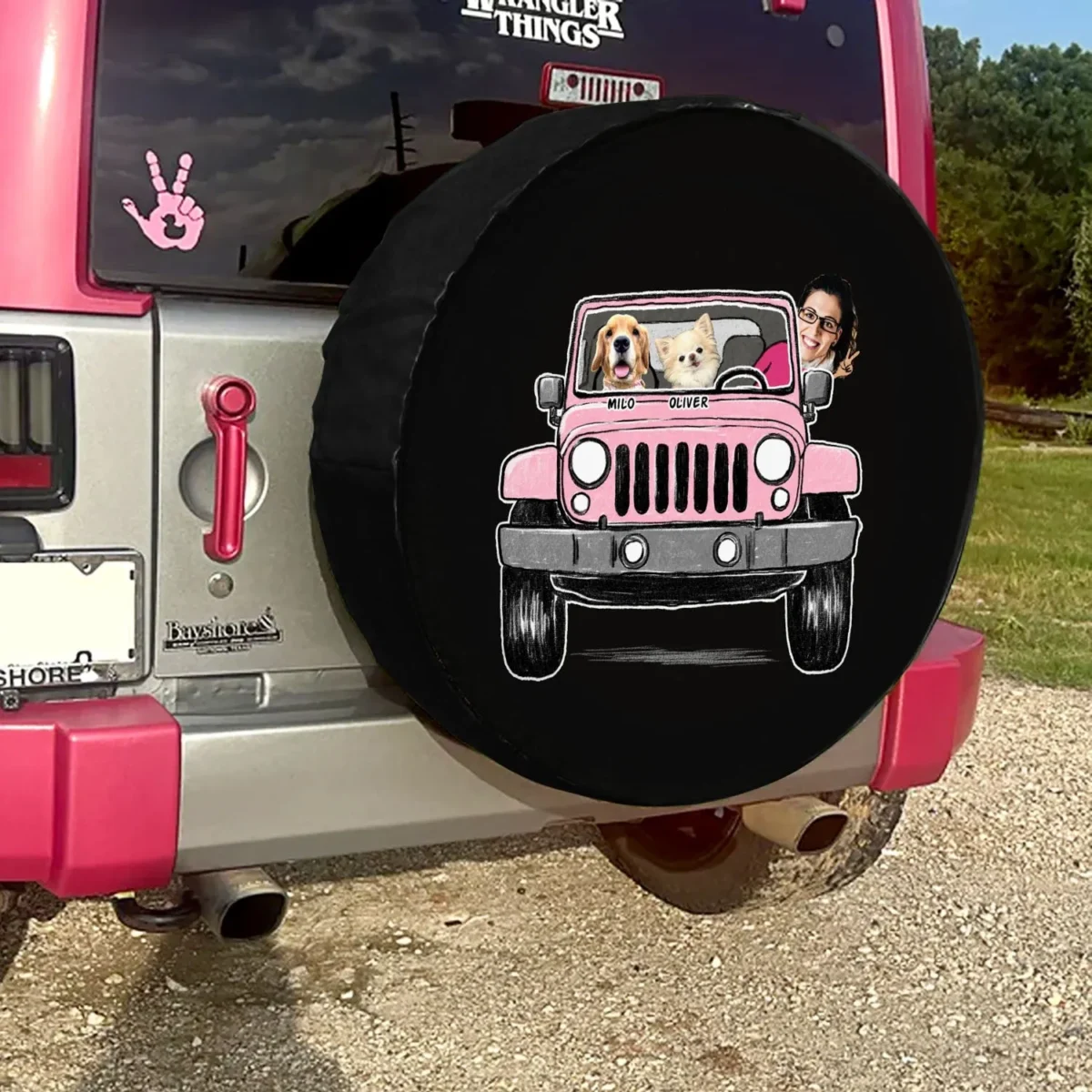 custom funny pet family photo jeep spare tire cover gift for pet lovers pet owners