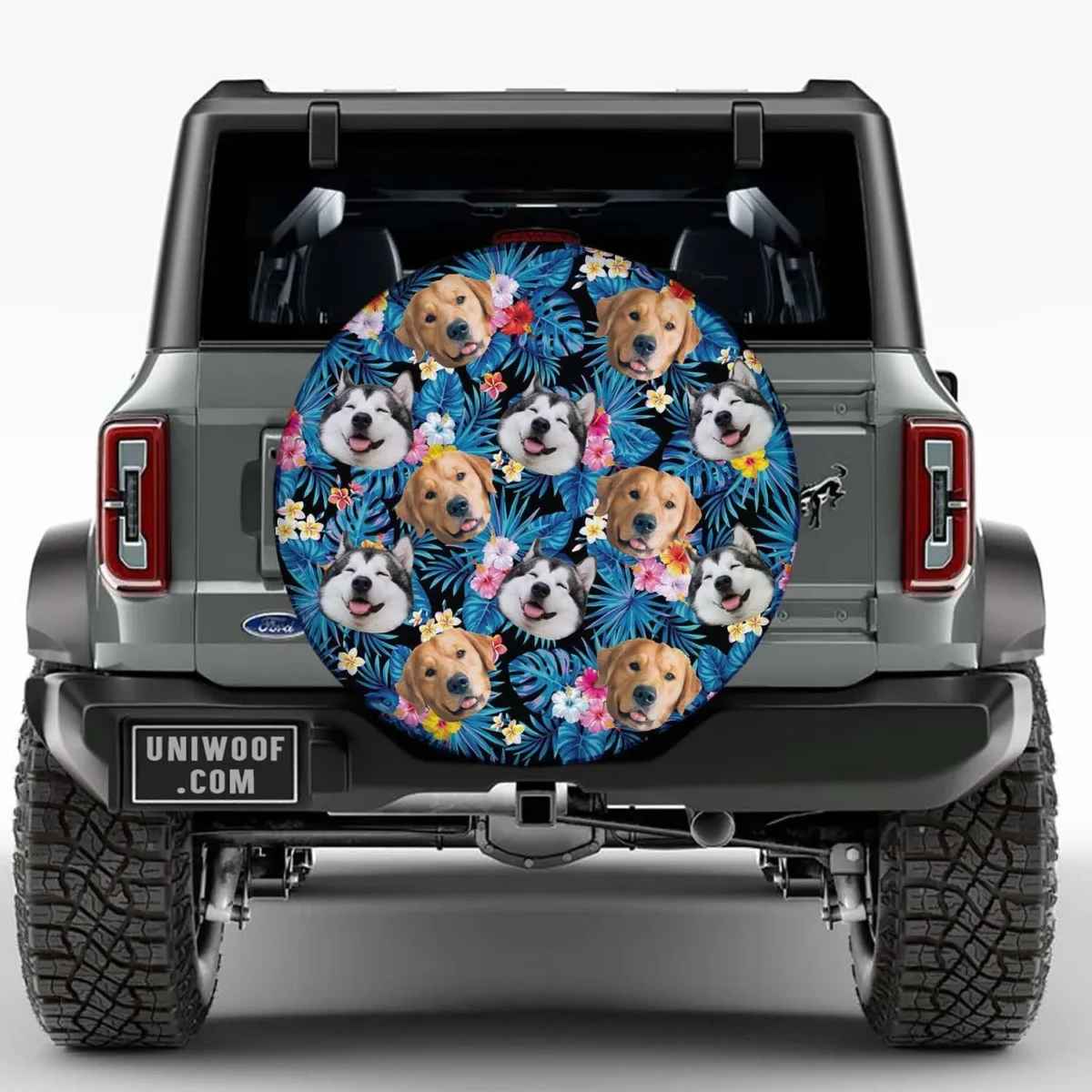 custom funny photo family pet face hawaiian spare tire cover aoqoe