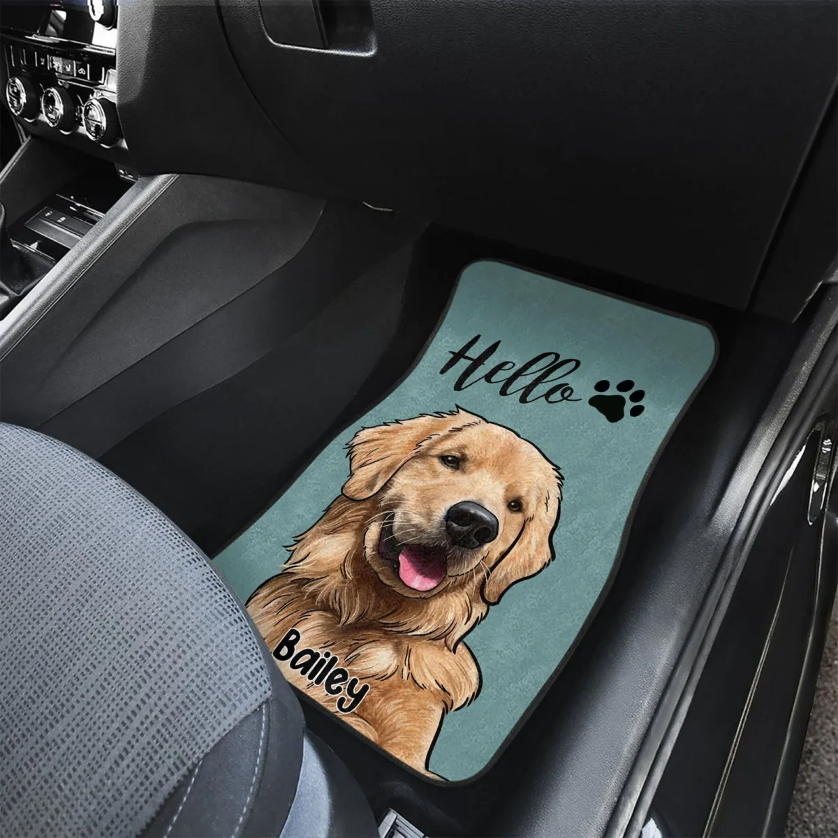 custom hand drawn pet portrait anti slip car floor mat 3gnnb