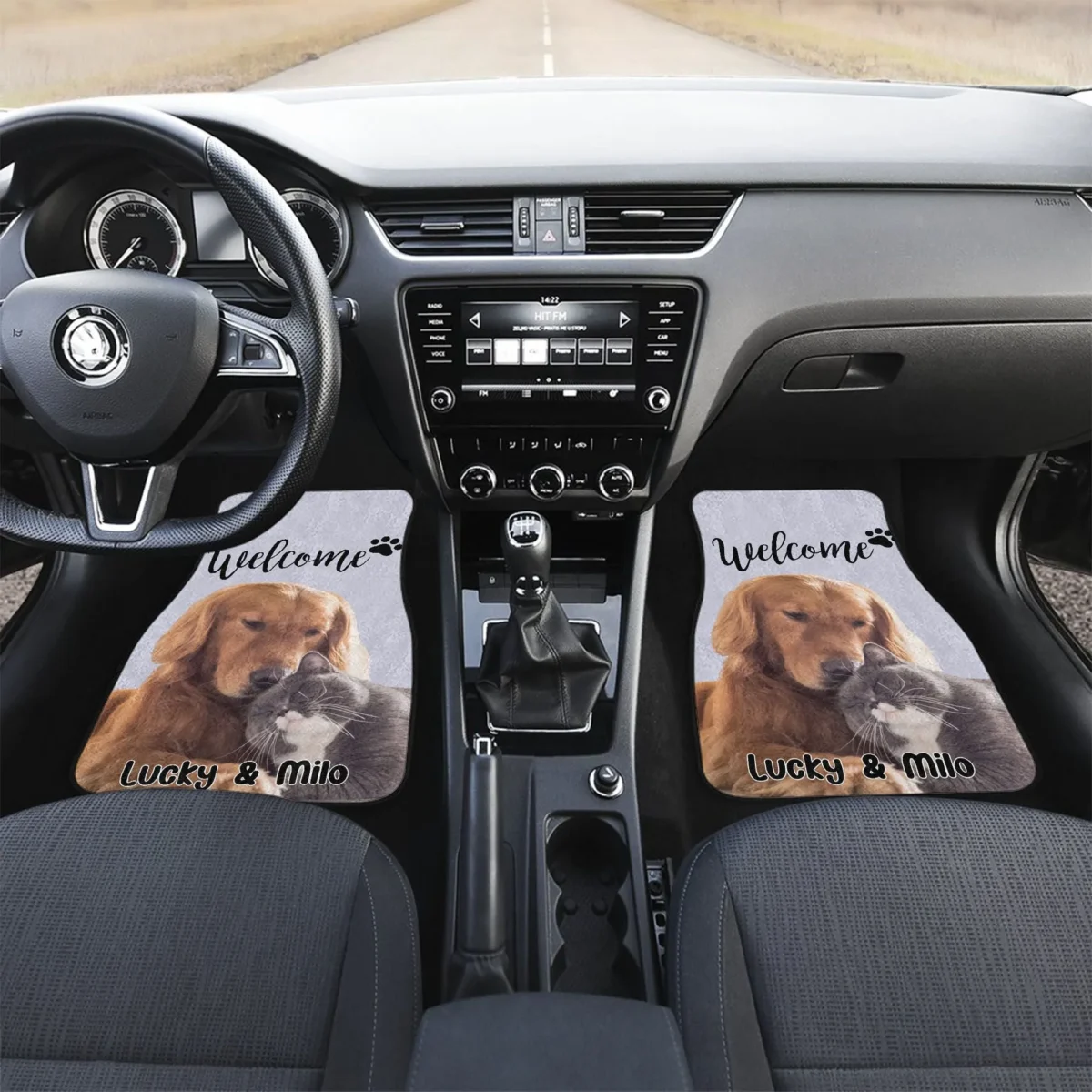 custom hand drawn pet portrait anti slip car floor mat d7mwp