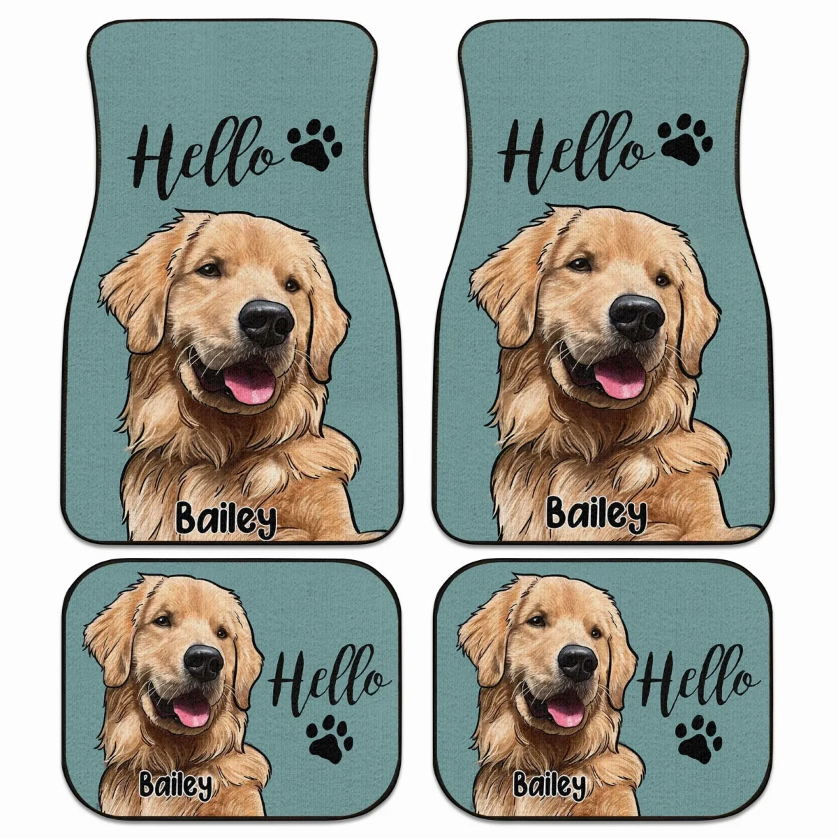 custom hand drawn pet portrait anti slip car floor mat h6mes