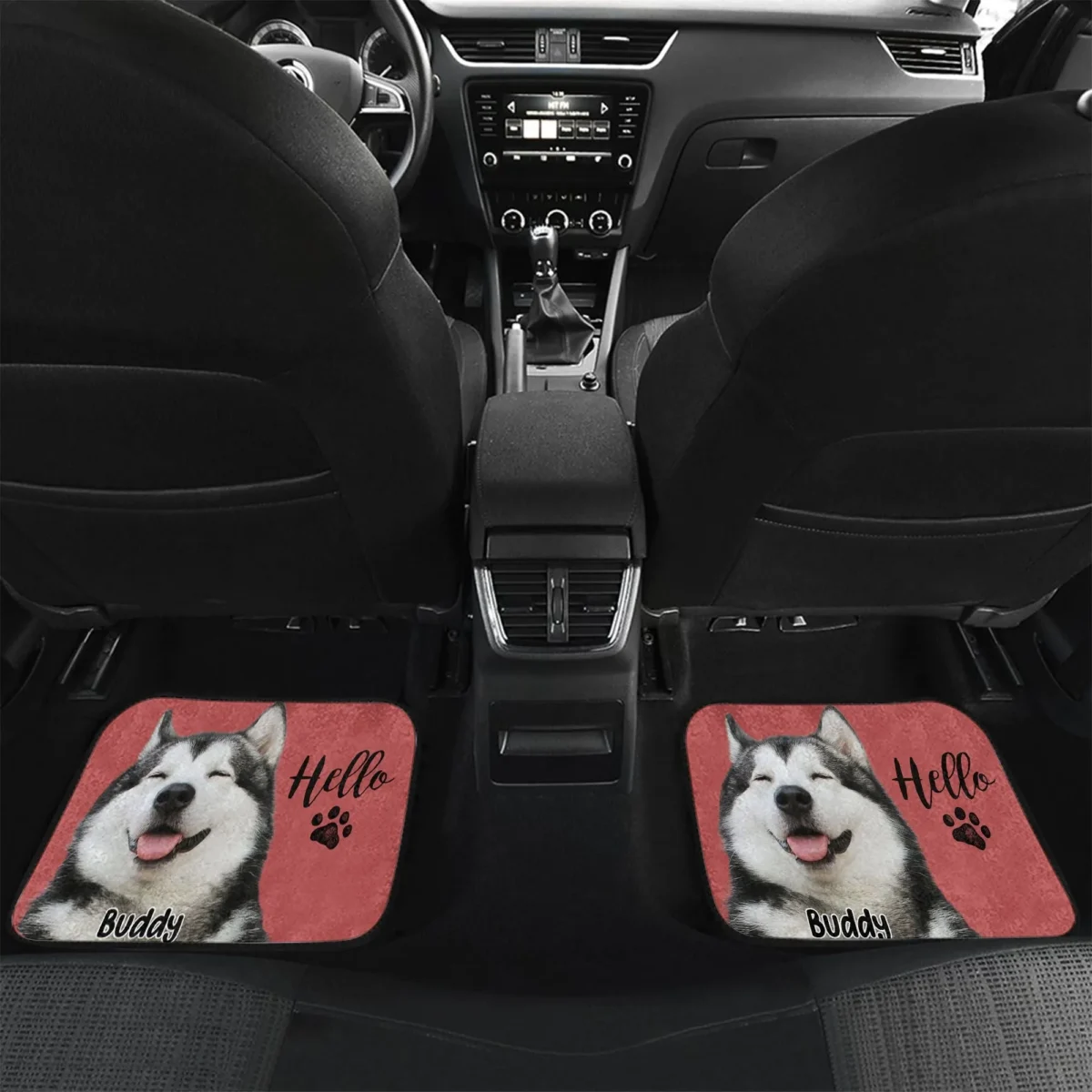 custom hand drawn pet portrait anti slip car floor mat ju02v