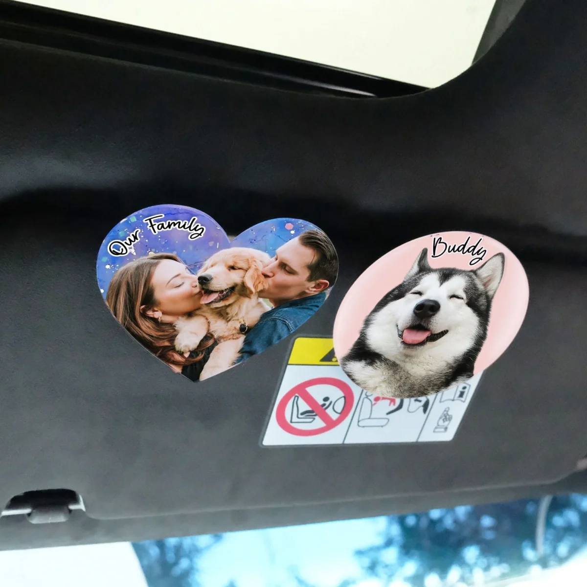custom pet family kids photo acrylic car visor clip oi5cb