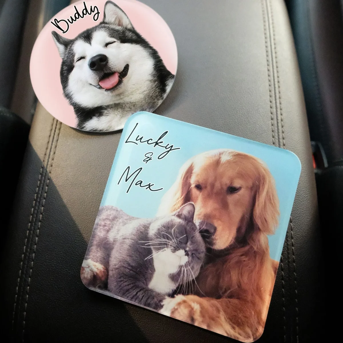custom pet family kids photo acrylic car visor clip ok02u