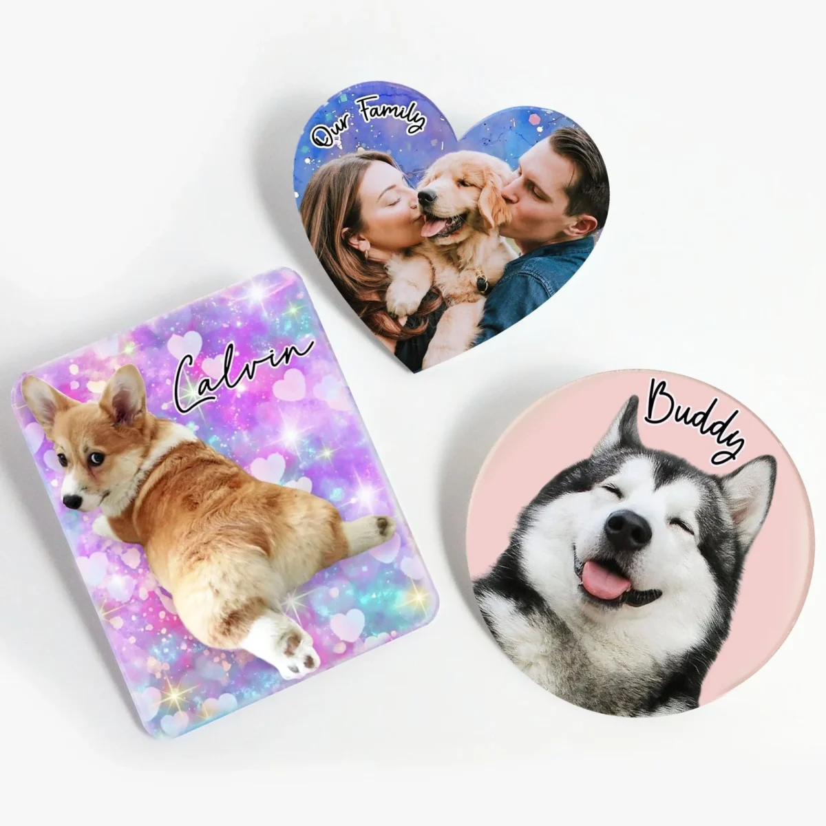 custom pet family kids photo acrylic car visor clip