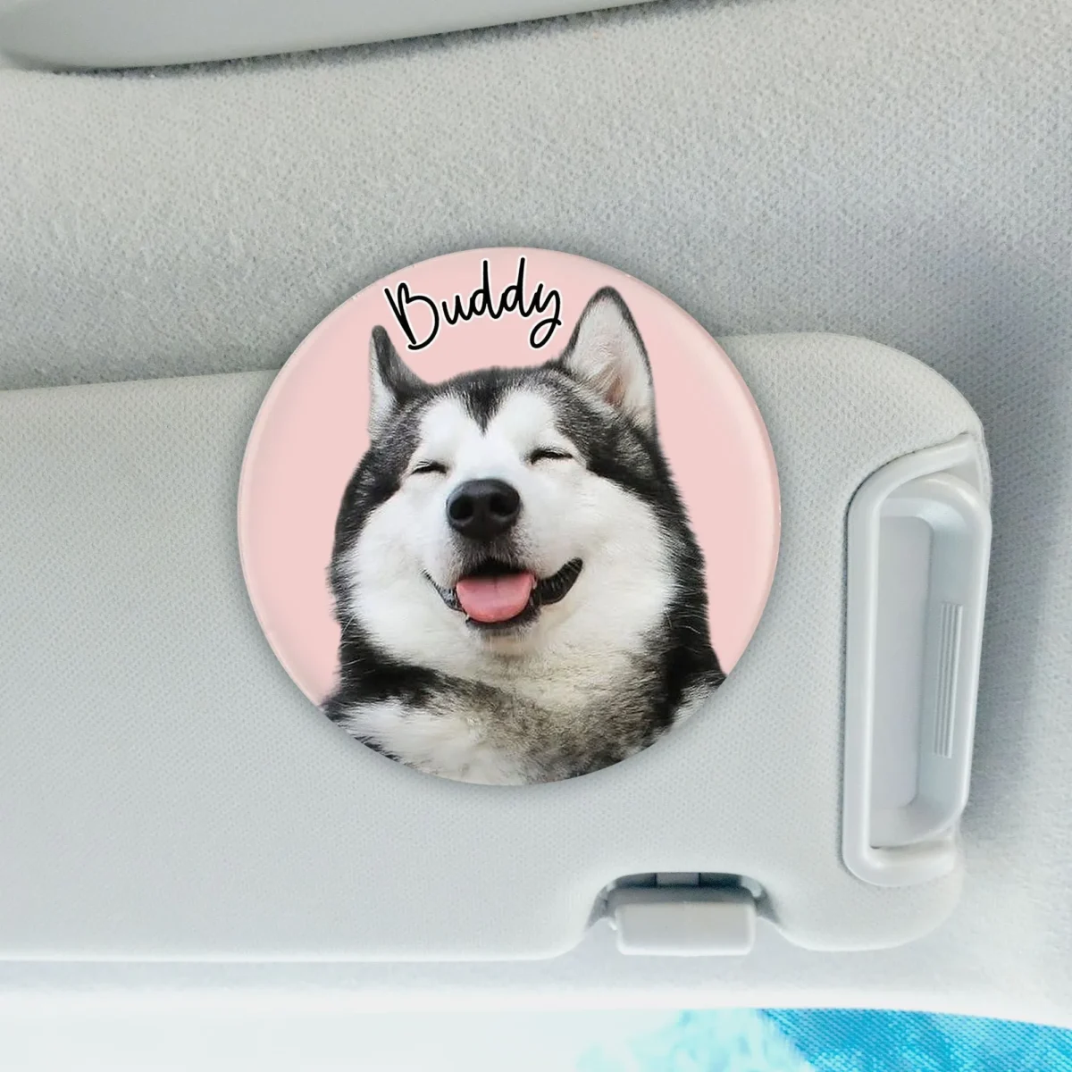 custom pet family kids photo acrylic car visor clip z3dgk