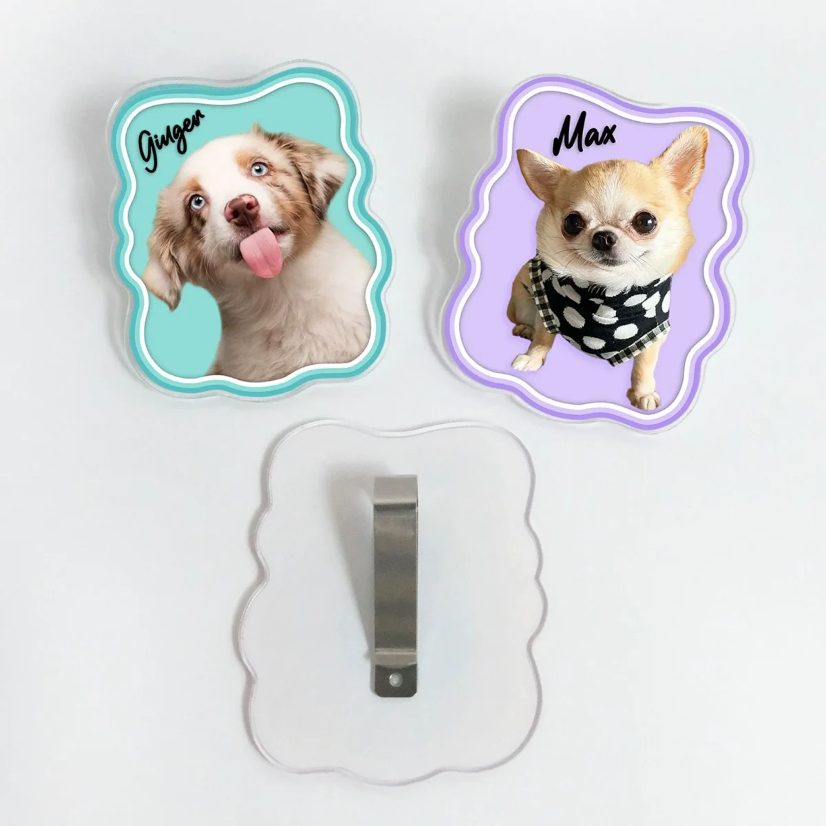 custom pet photo boho style car visor clip