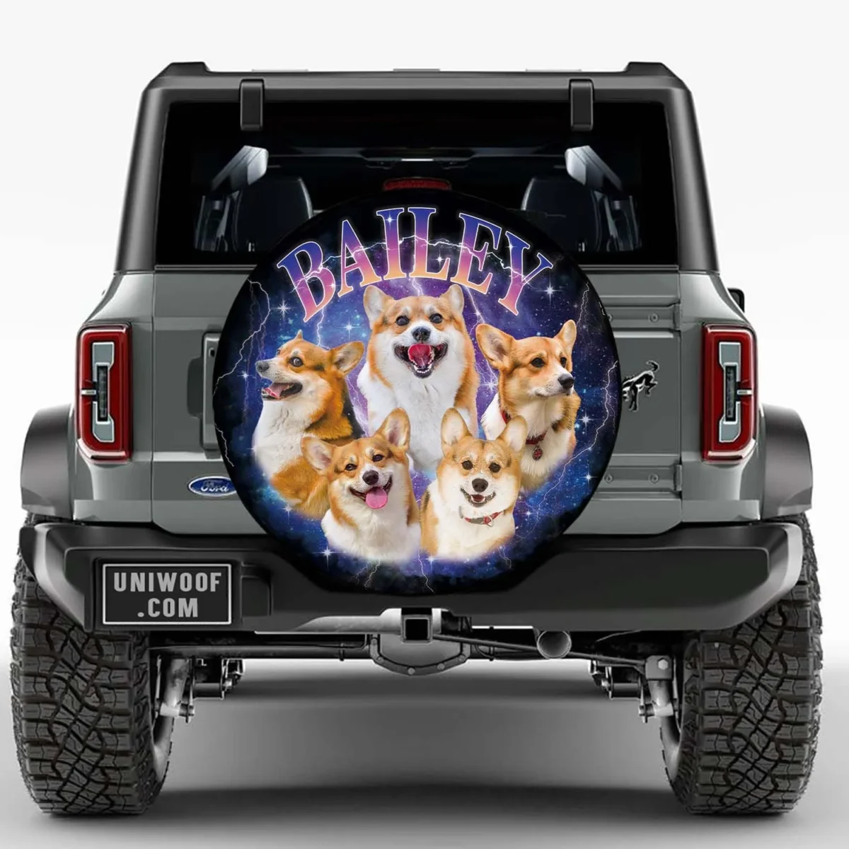 custom pet photo bootleg 90s retro spare tire cover bz568