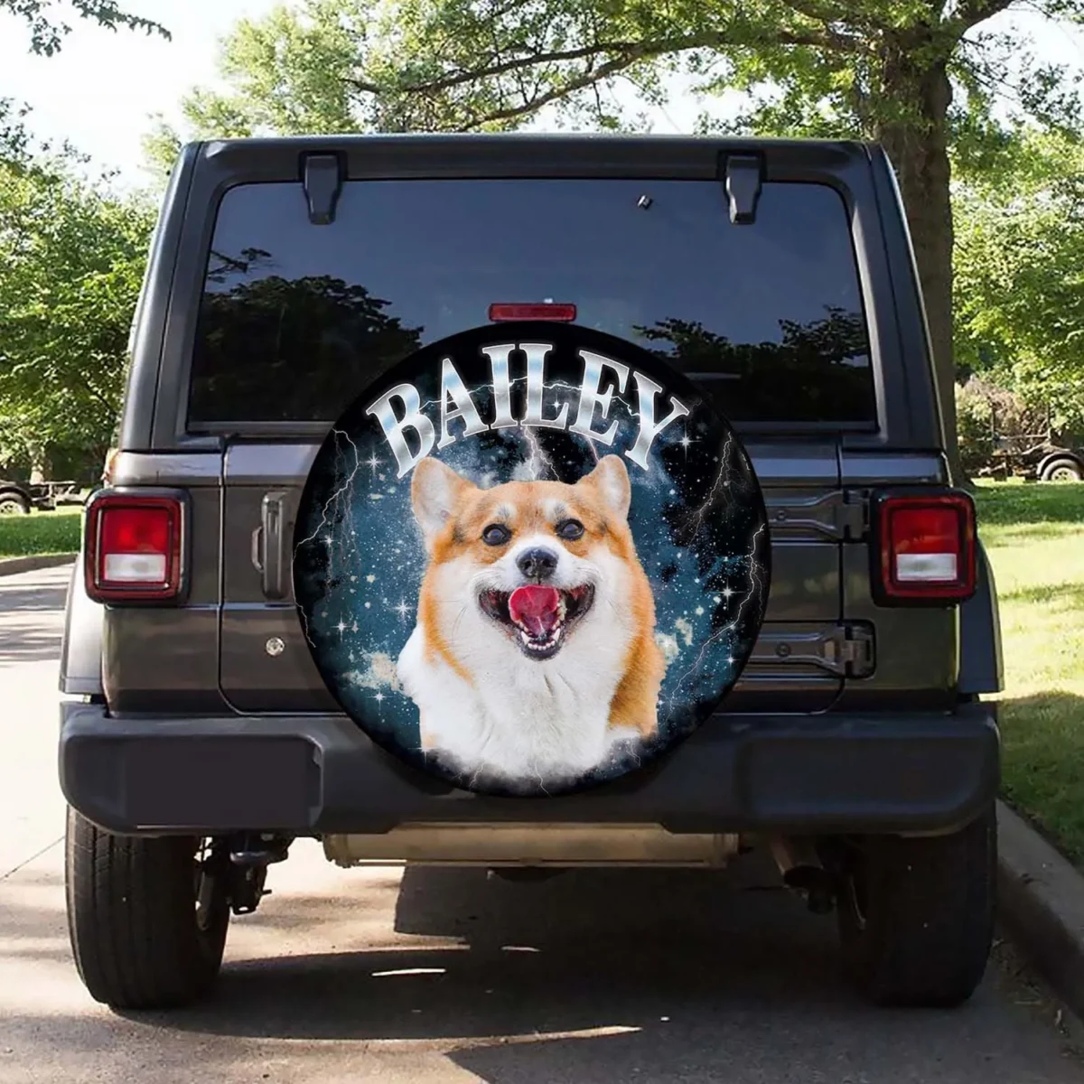 custom pet photo bootleg 90s retro spare tire cover de3an