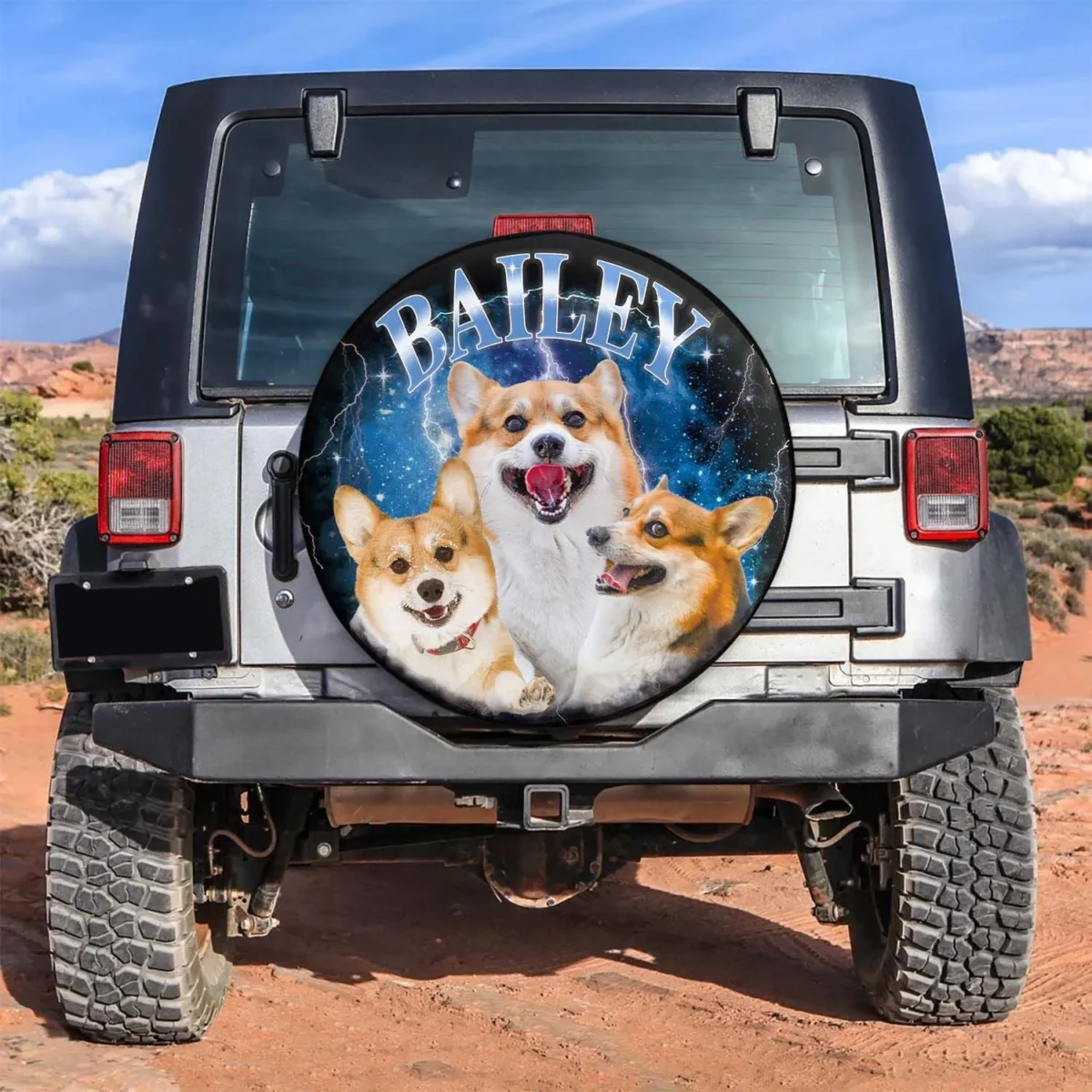 custom pet photo bootleg 90s retro spare tire cover q2hal