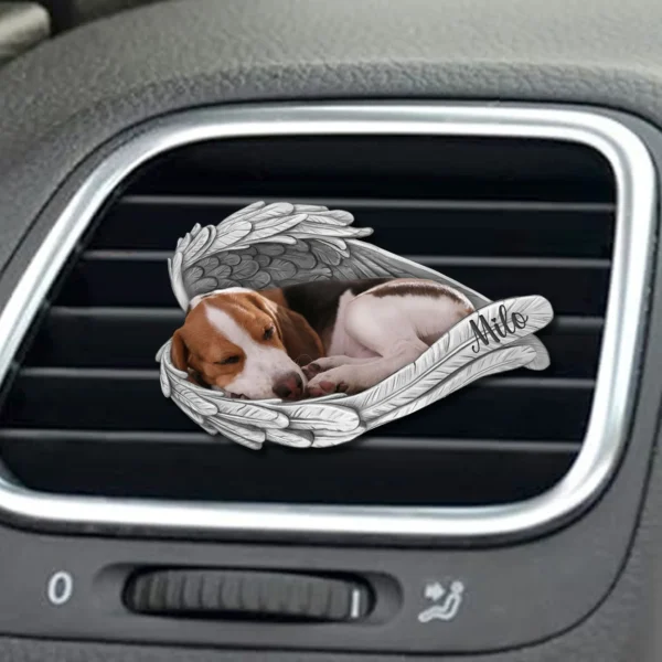 Custom Pet's Photo Angel Wings Pet Memorial Car Vent Clip