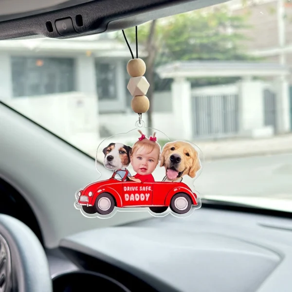 Custom Photo Funny Pet Kid Car Ornament, Car Hanger, Car Charm