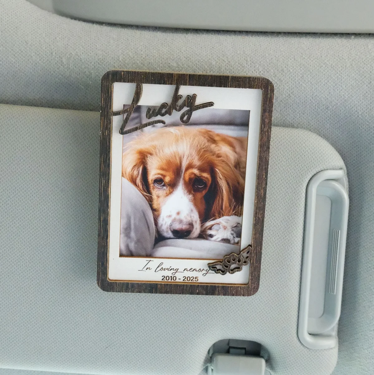custom photo in loving memory car visor clip dog pet lovers iym2d