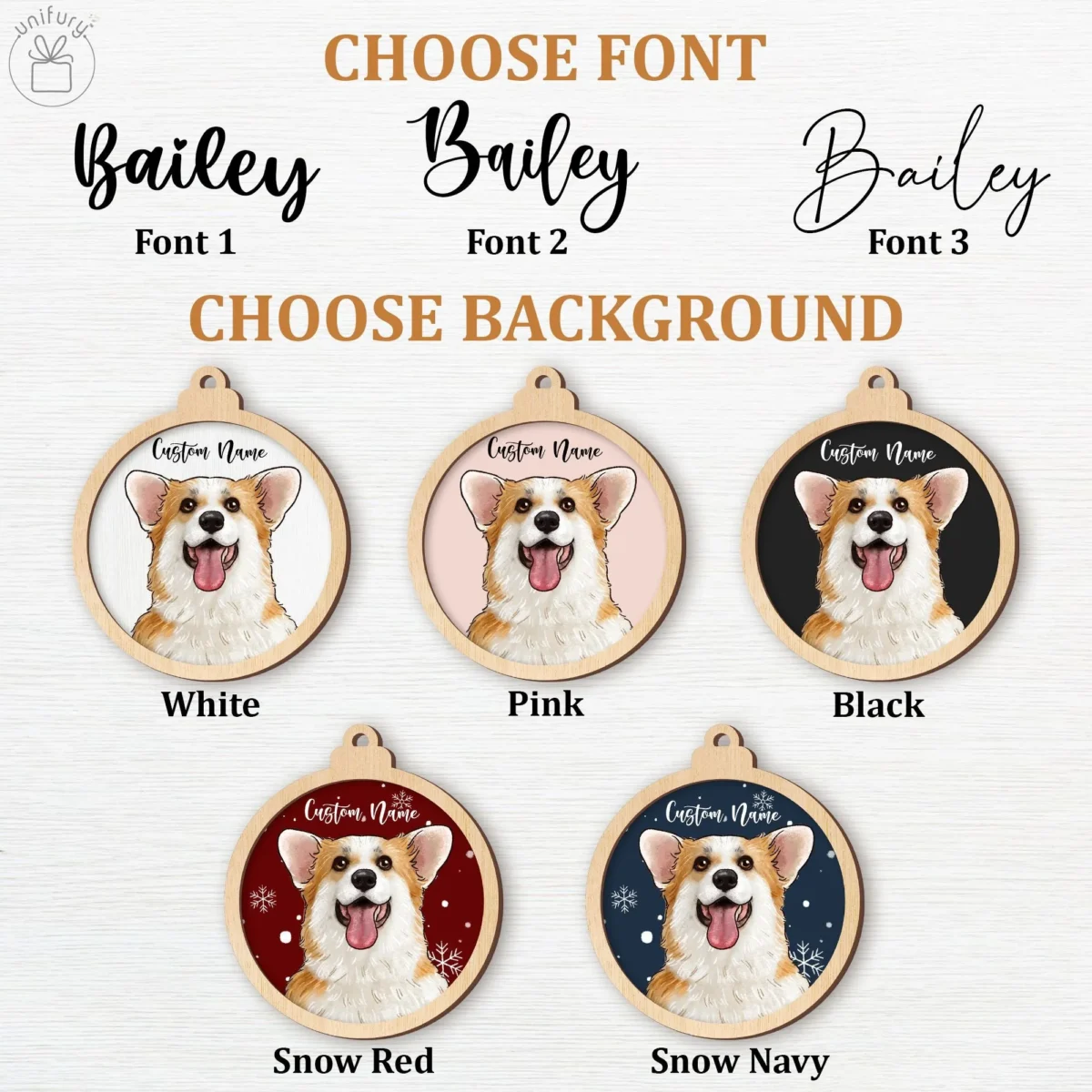 custom then and now pet portrait circle wooden ornament tvleh