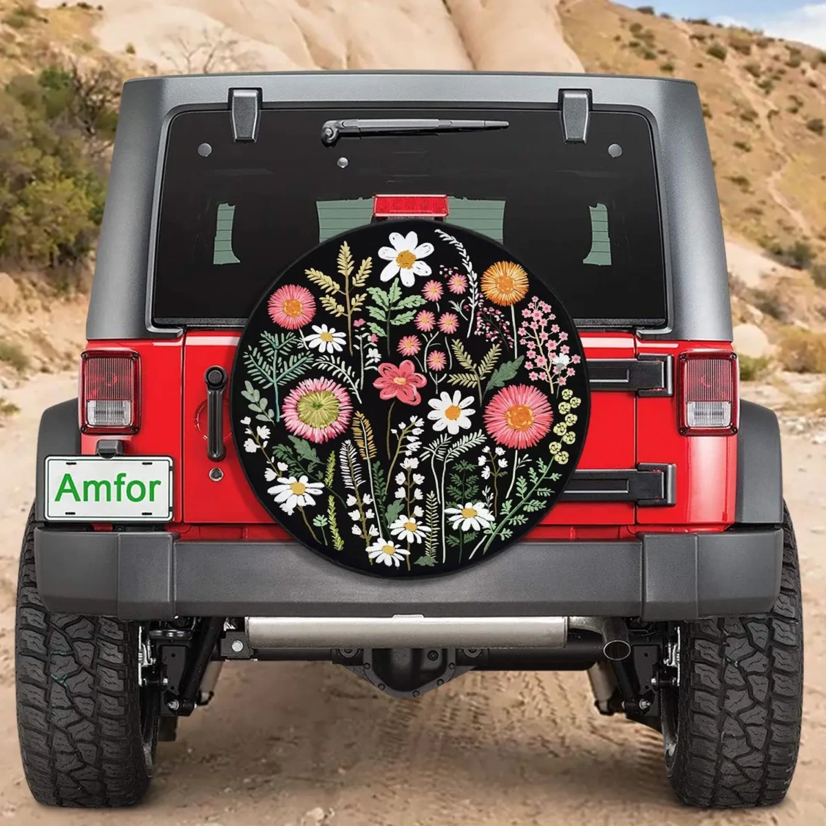 elegant floral fixed design spare tire cover a thoughtful gift for her allrl