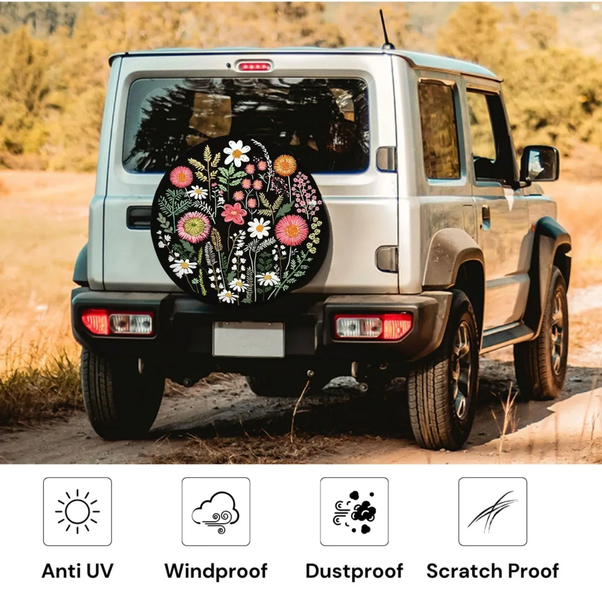 elegant floral fixed design spare tire cover a thoughtful gift for her pvmit