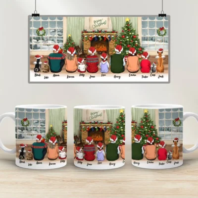 Home NovSend 26 family dog cat up to 12 people pets personalized christmas mug for family dog cat lovers edge to edge coffee mug kfoo9