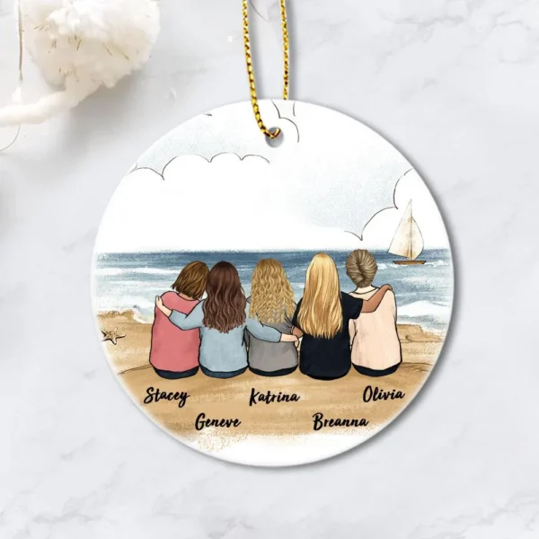 Friends Christmas Ornaments - Personalized Best Friend Christmas Gift Ideas Ceramic Ornament