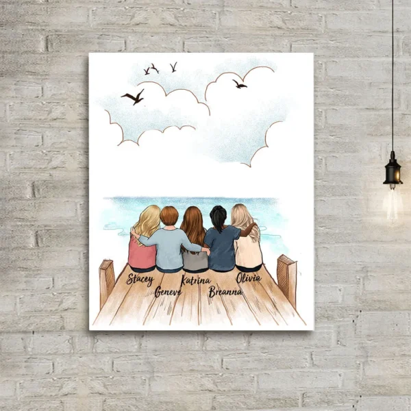 Personalized best friend birthday gifts Canvas Print - Wooden Dock